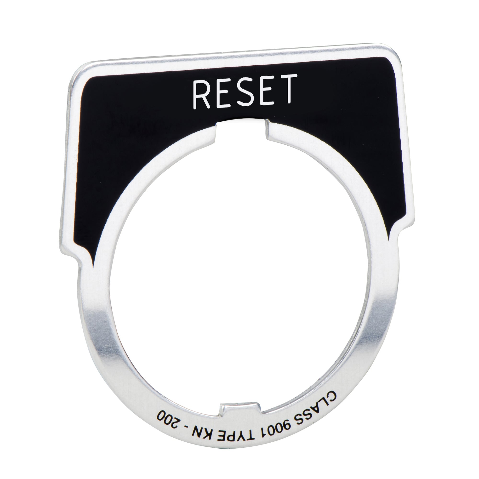 Push button 30 mm legend plate - Marked "RESET"