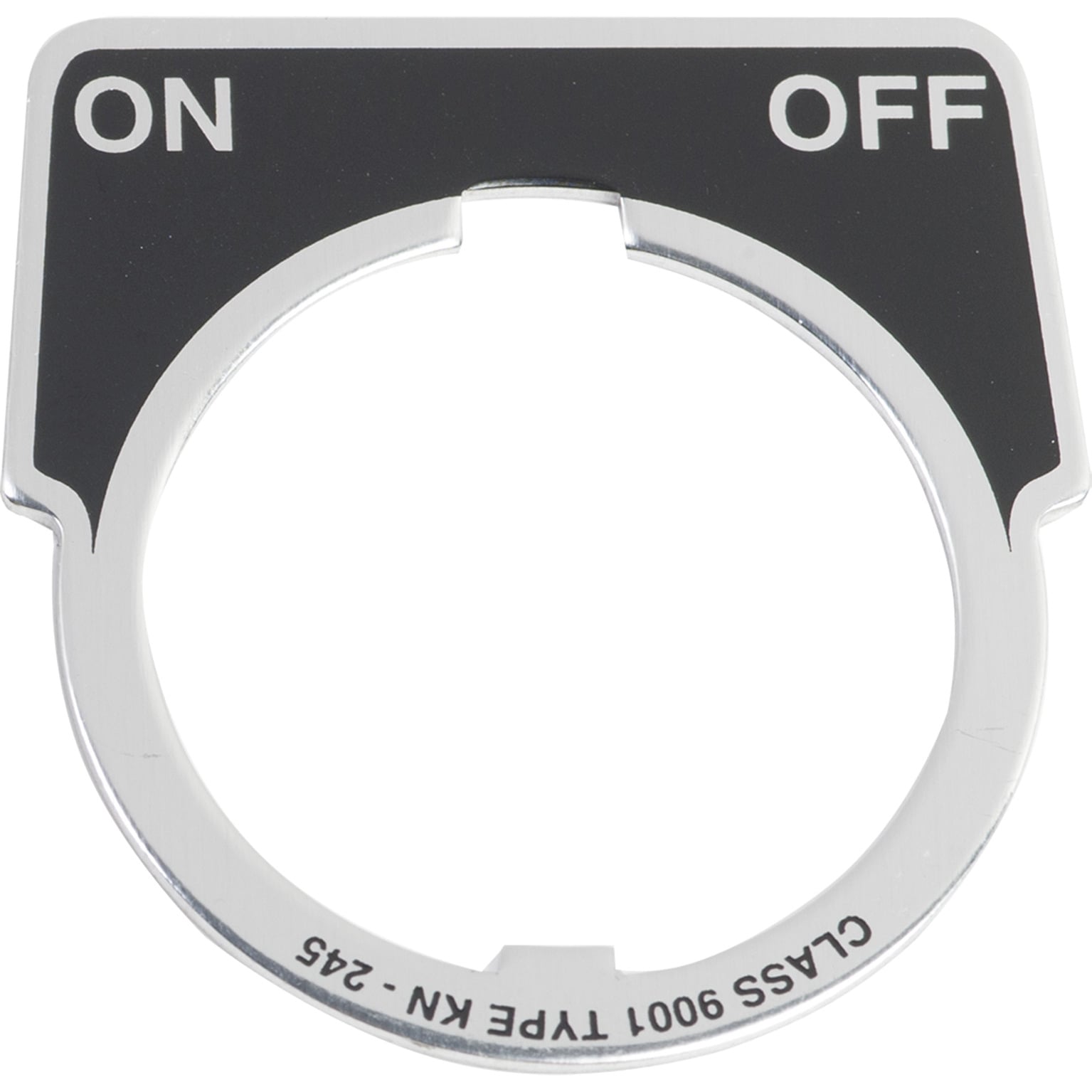 30mm Push Button, Type K, aluminum legend plate, black, marked ON OFF