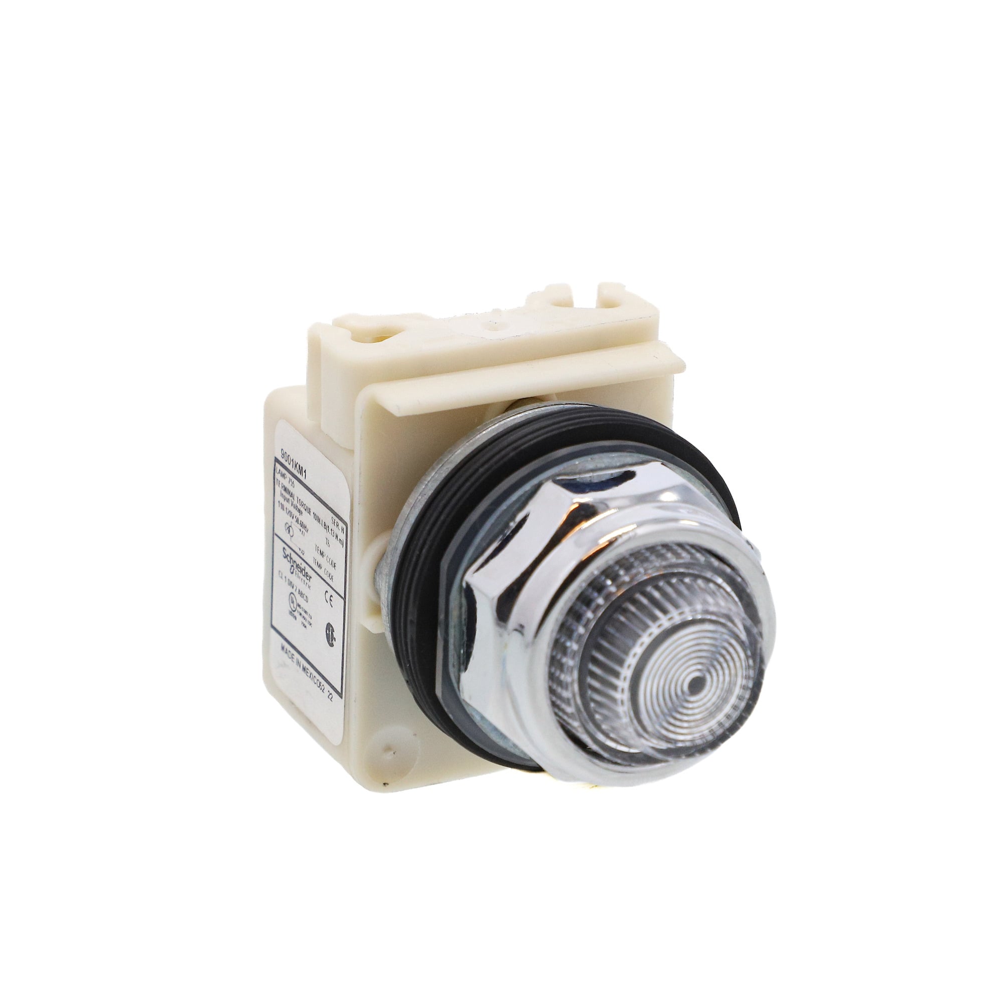 Pilot light, Harmony 9001K, metal, polycarbonate, fresnel, clear, 30mm, 110-120V