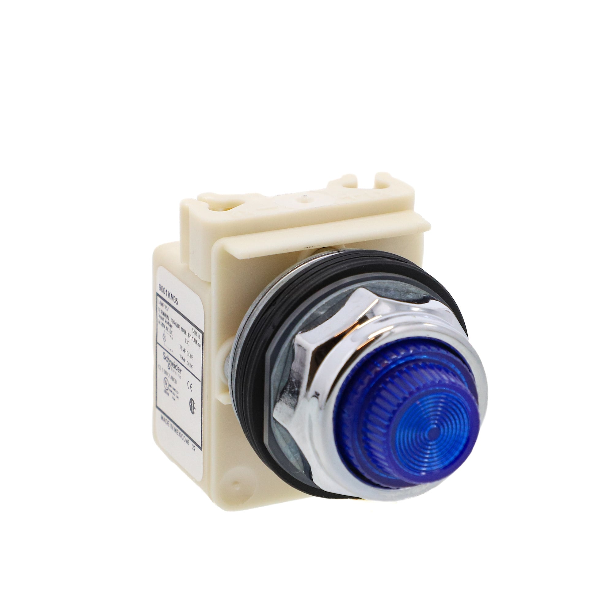 Pilot light, Harmony 9001K, metal, polycarbonate, fresnel, blue, 30mm, 24-28V