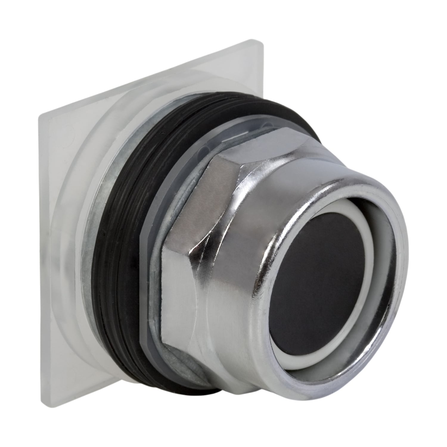 Head for spring return push button, Harmony 9001K, metal, recessed, black, 30mm