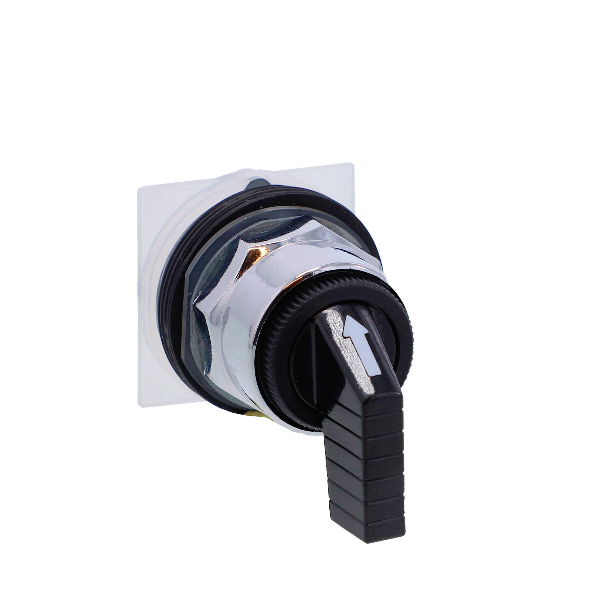 Selector switch head, Harmony 9001K, metal, long handle, black, 30mm, 3 positions, stay put