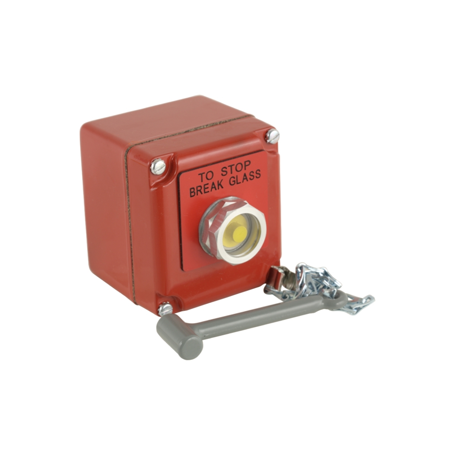 Complete control station, Harmony 9001K, 10A,  zinc, red, 1 push button 1NO + 1NC STOP BREAK GLASS, NEMA 3 4 13