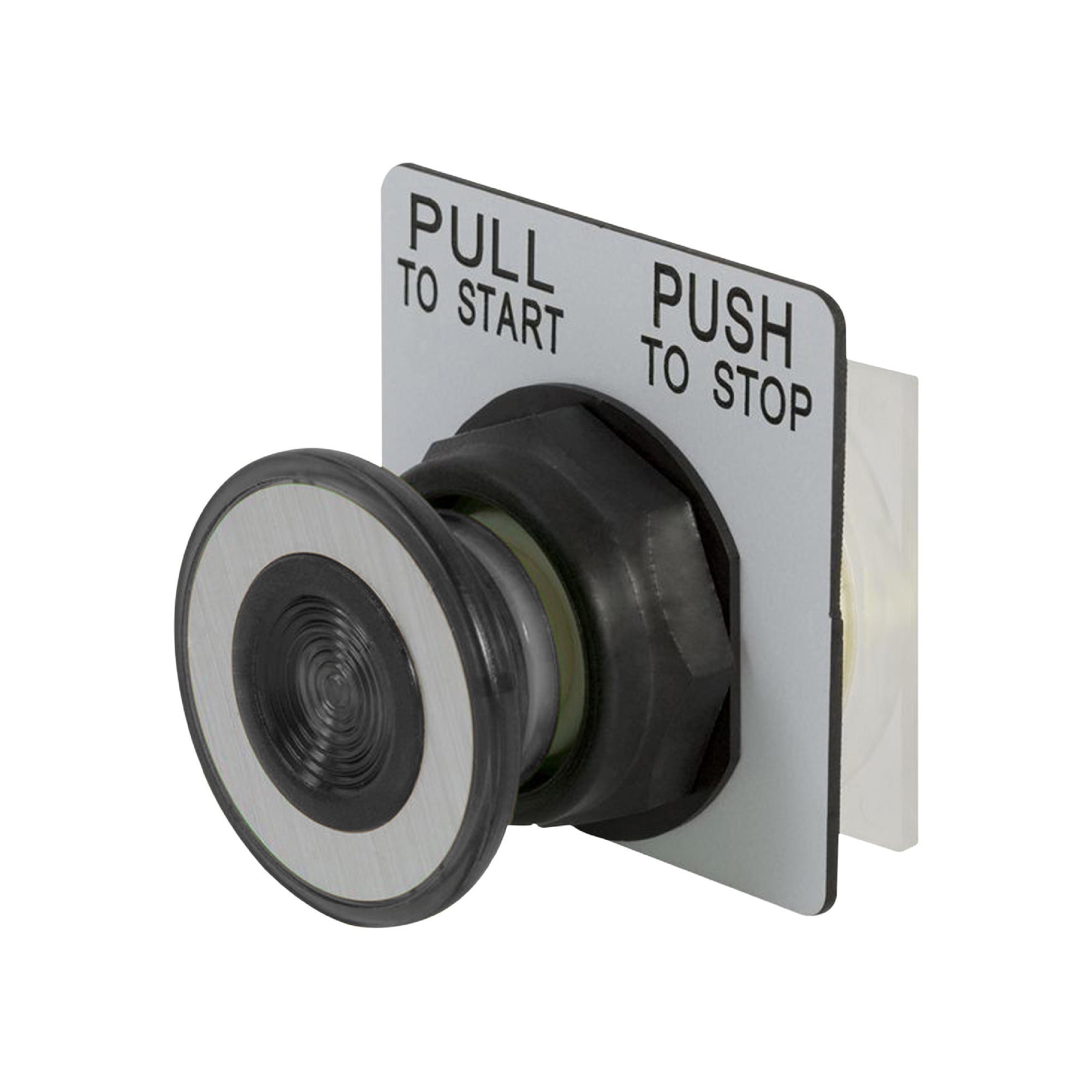 Push-button head, Harmony 9001SK, plastic, mushroom 41mm, black, 30mm, 3 positions, return to center
