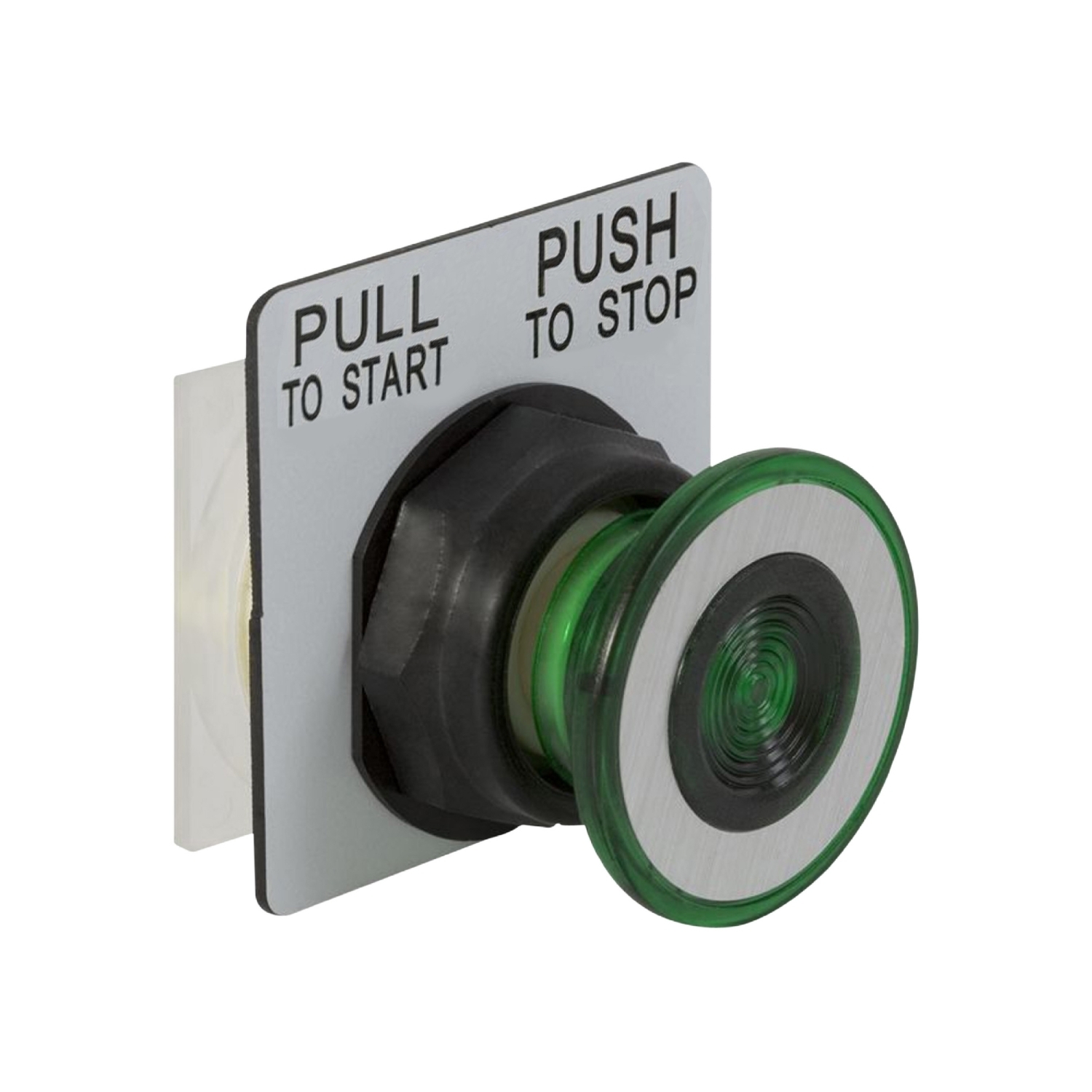 Push-button head, Harmony 9001SK, plastic, mushroom 41mm, green, 30mm, 2 positions, push-pull