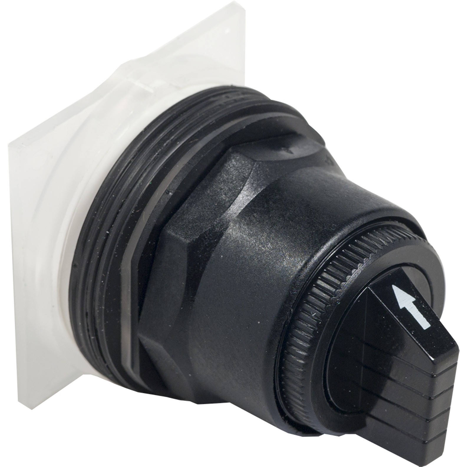 30mm push button, Type SK, 3 position selector switch, maintained,  no contacts, black knob, NEMA 4, 4X
