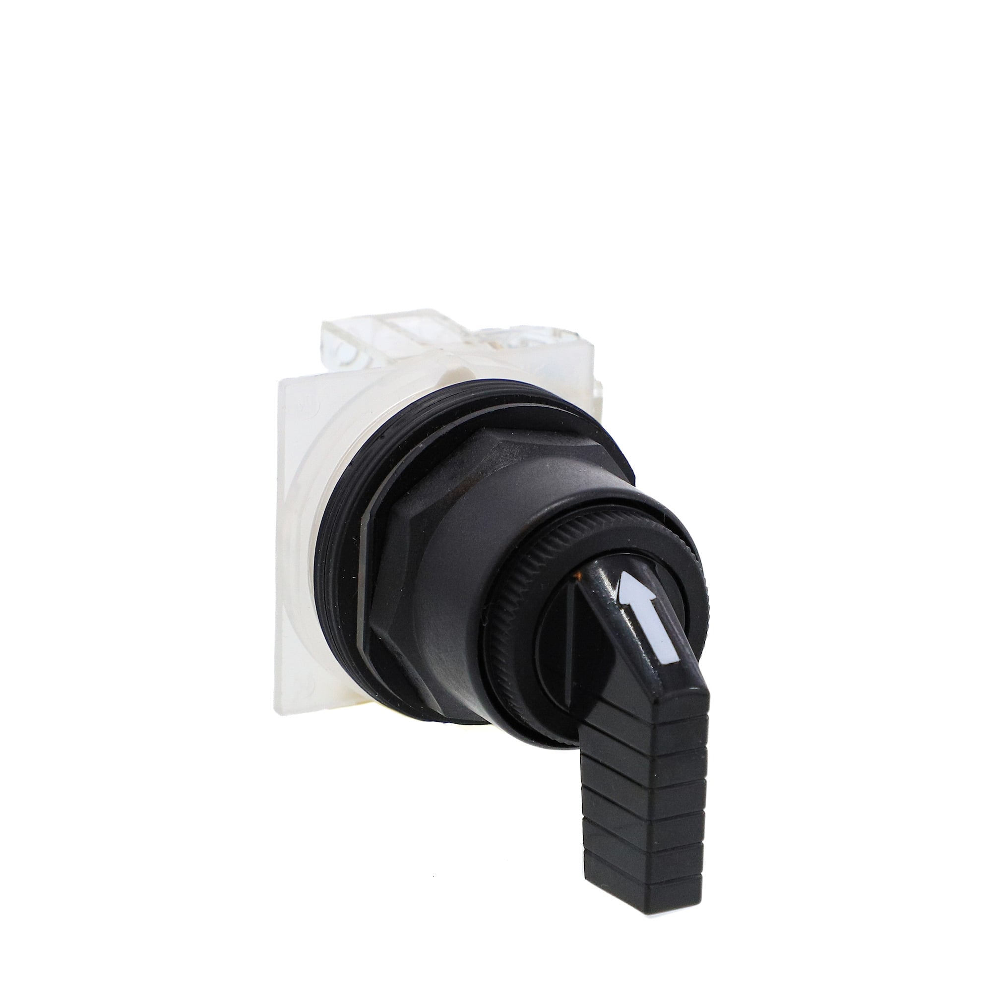 Selector switch, Harmony 9001SK, plastic, long handle, black, 30mm, 3 positions, stay put, 1 C/O