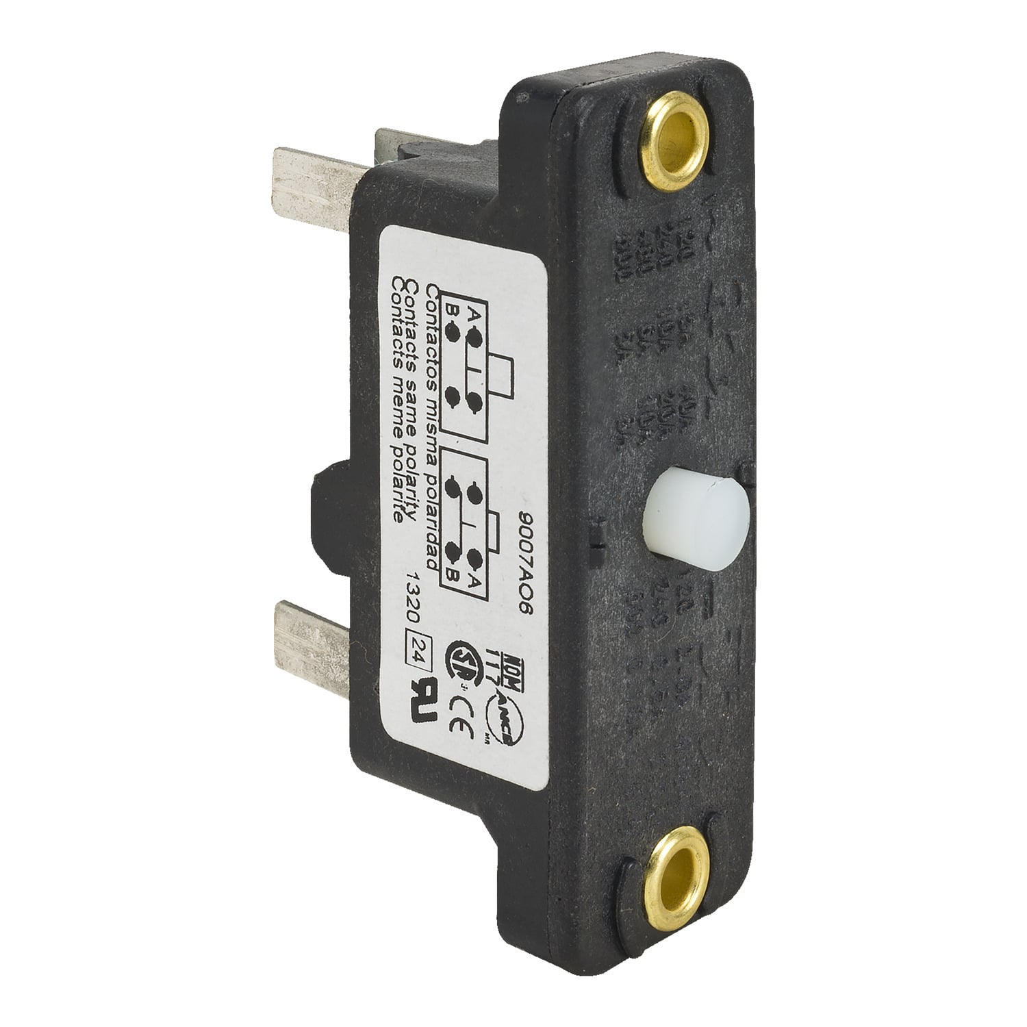 Snap switch, 9007AO, plunger head, 15A at 120VAC, 1NO/1NC, open type