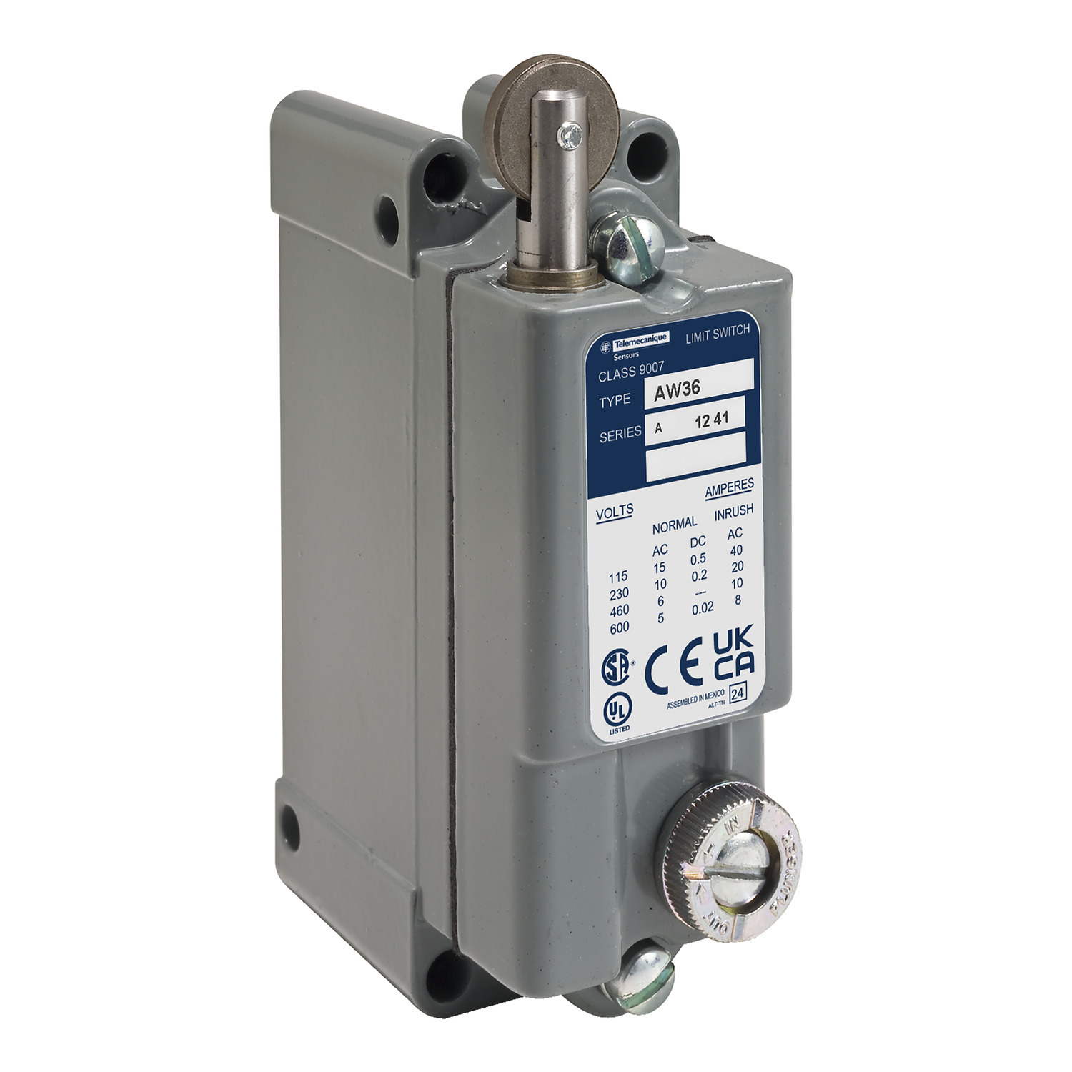 Limit switch, 9007, 600 VAC 15amp aw +options