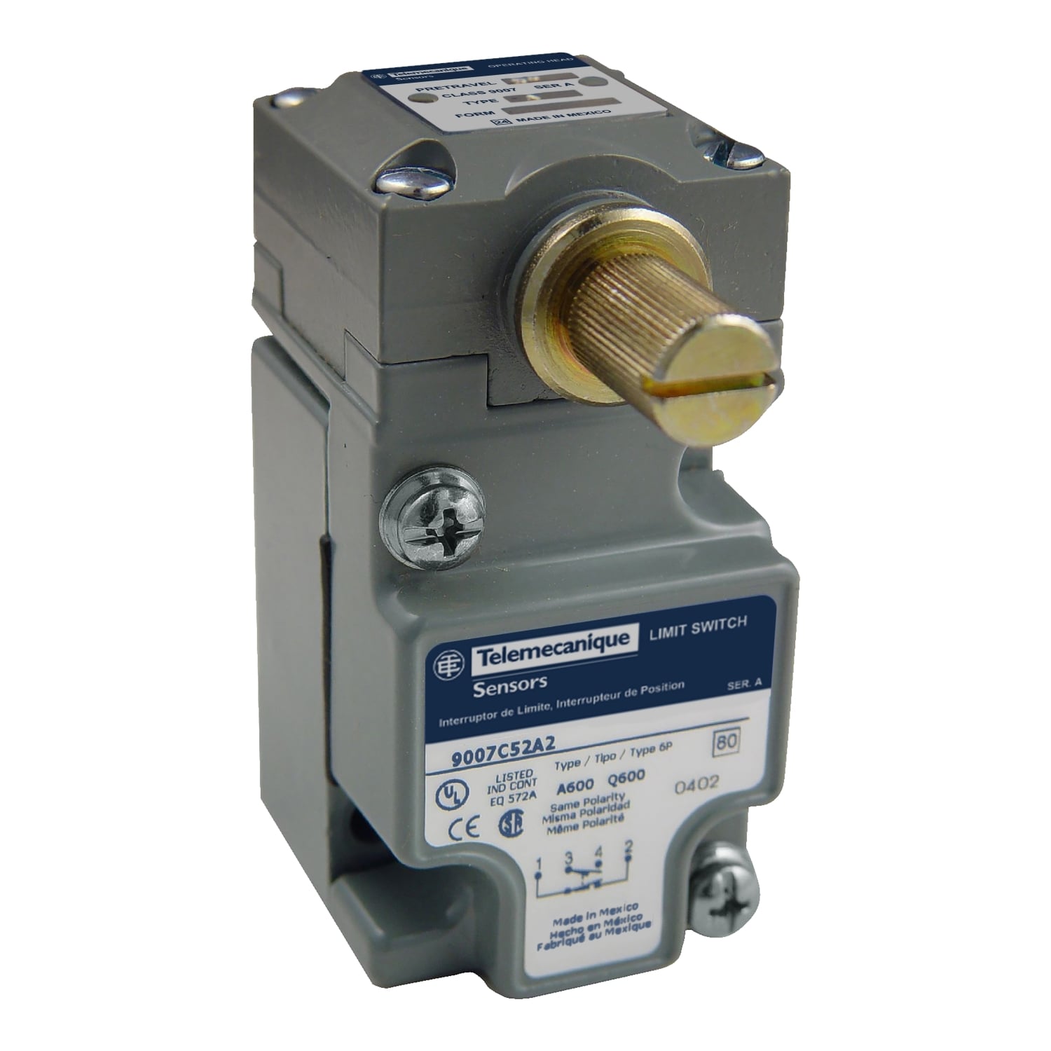 Limit switch, 9007, 600 V 10amp c +options
