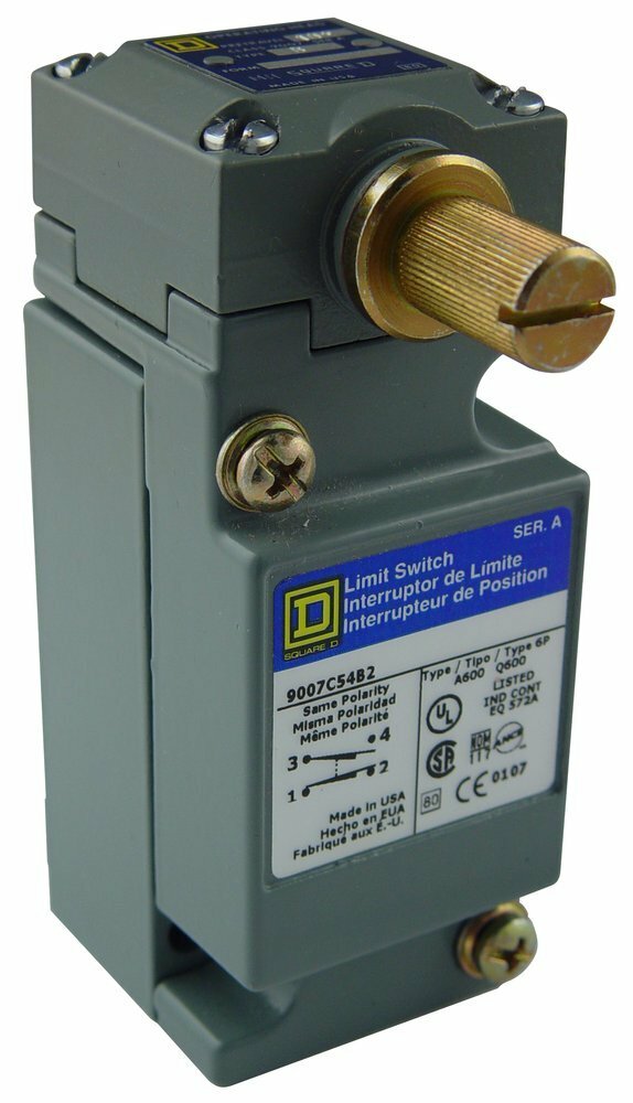 Square D,LIMIT SWITCH 600V 10AMP C +OPTIONS,-20...185 F,1 NO/1 NC Form Z - SPDT-DB,10 A,5 Pin Micro Joy Connector,600V,C,heavy duty,Lever Arm (ordered separately) CW and CCW,Limit Switch,NEMA A600/Q600,Spring Return - Standard Pretravel,UL Listed - CSA Certified - CE Marked
