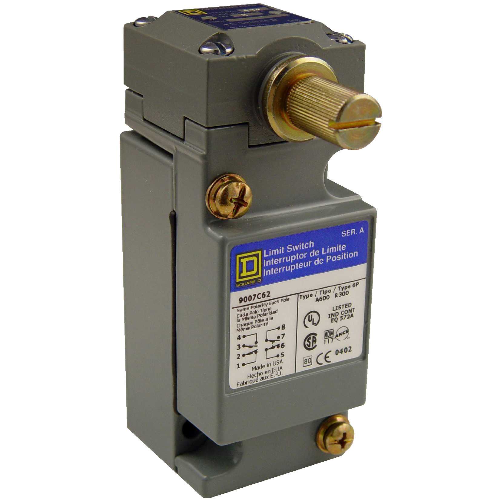 Limit switch, 9007, 600 V 10amp c +options