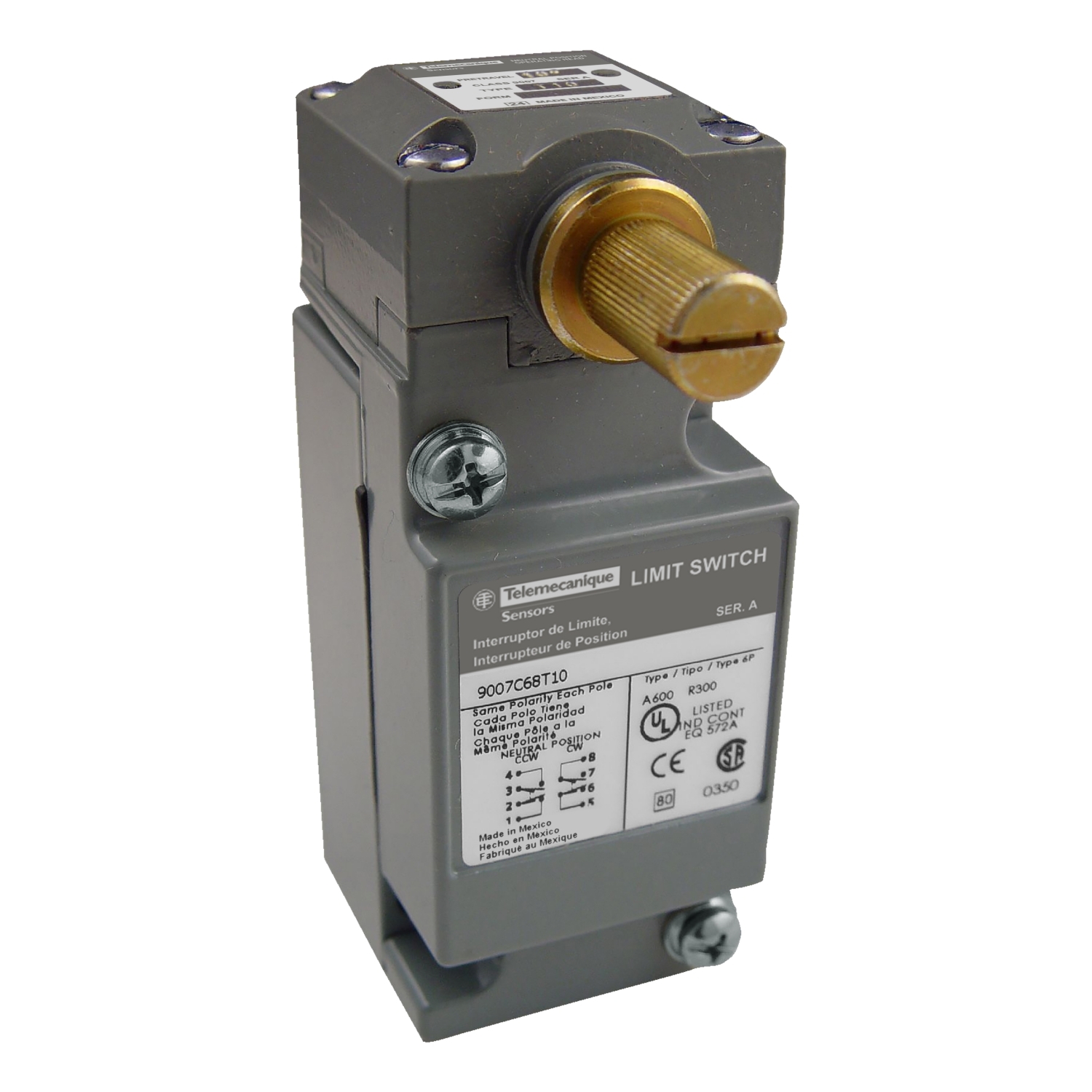 Limit switch, 9007, 600 V 10amp c +options
