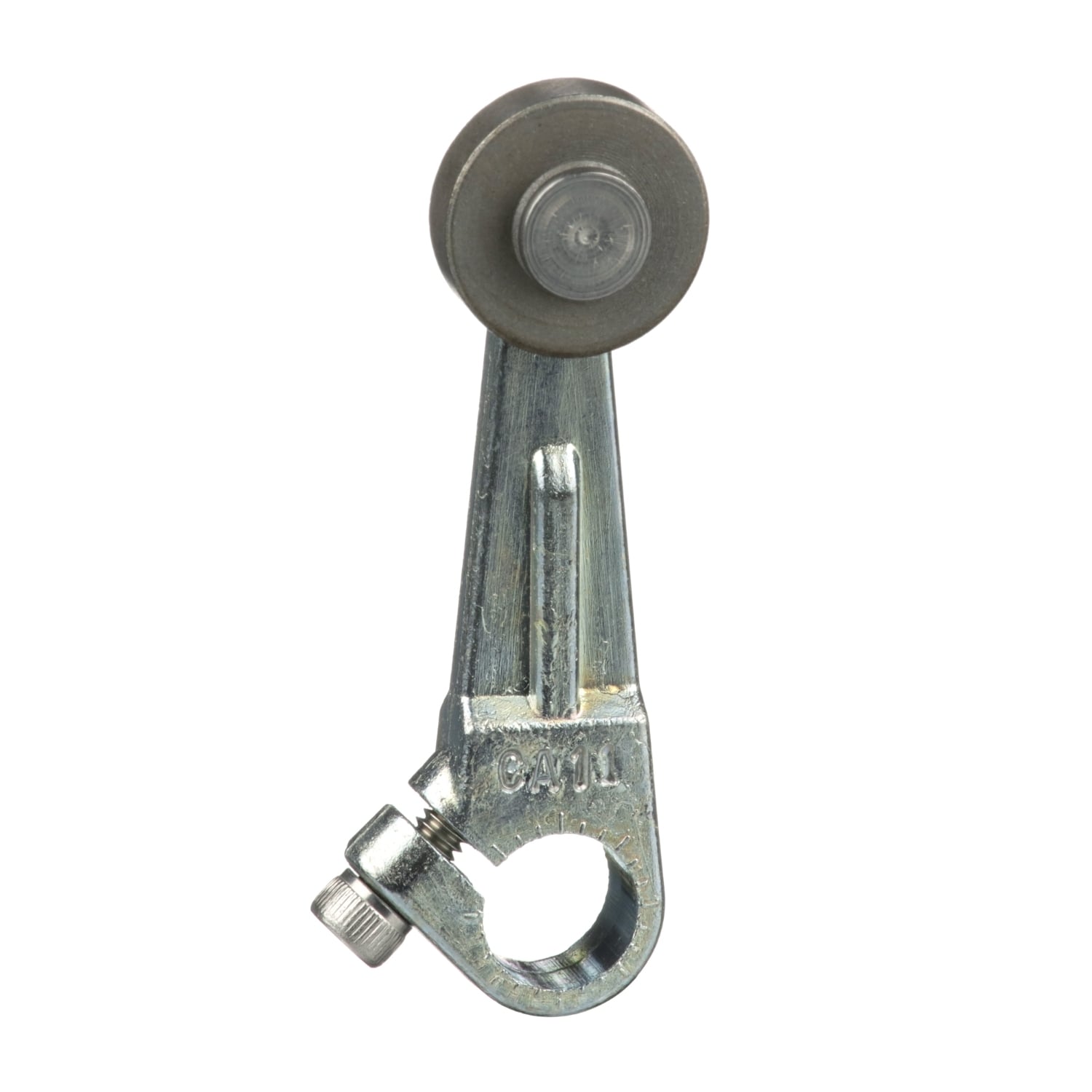 limit switch lever arm, 9007C, 2 inch long cast zinc lever arm, 0.75 inch diameter roller, 0.25 inch wide roller