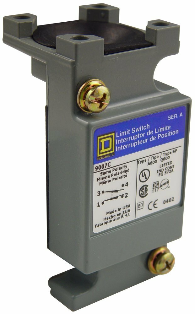 Square D,LIMIT SWITCH PLUG IN BODY 600V 10A C,-20...185 F,10 A,2 NO/2 NC Form ZZ - DPDT-DB,600V,C,heavy duty,Lever Arm (ordered separately) CW and CCW,Limit Switch,NEMA A600/R300,Spring Return - Standard Pretravel,UL Listed - CSA Certified - CE Marked