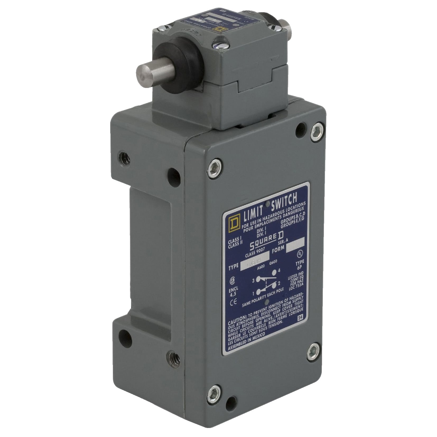 Limit switch, 9007, 600 V 10amp c +options