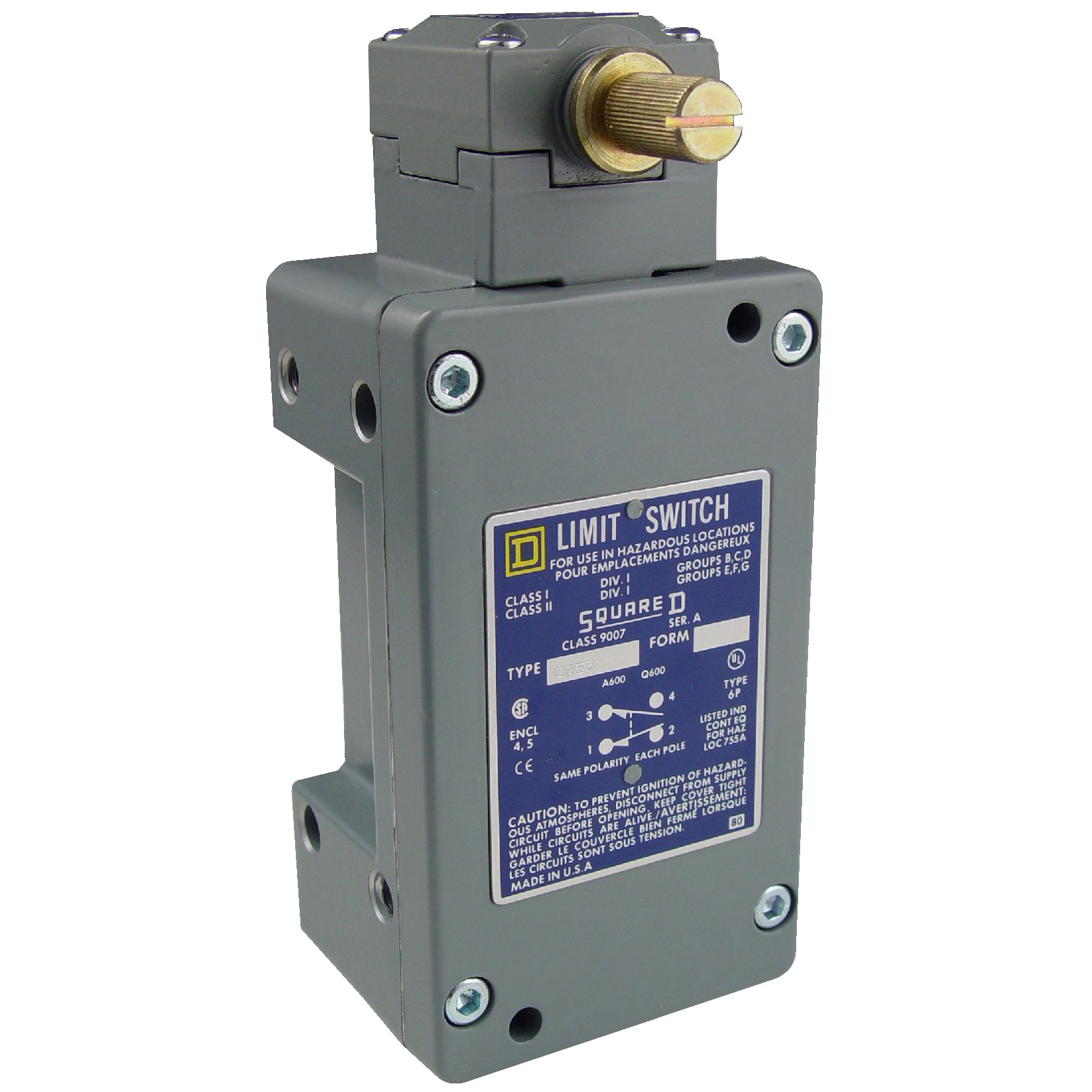 Limit switch, 9007, 600 V 10amp c +options
