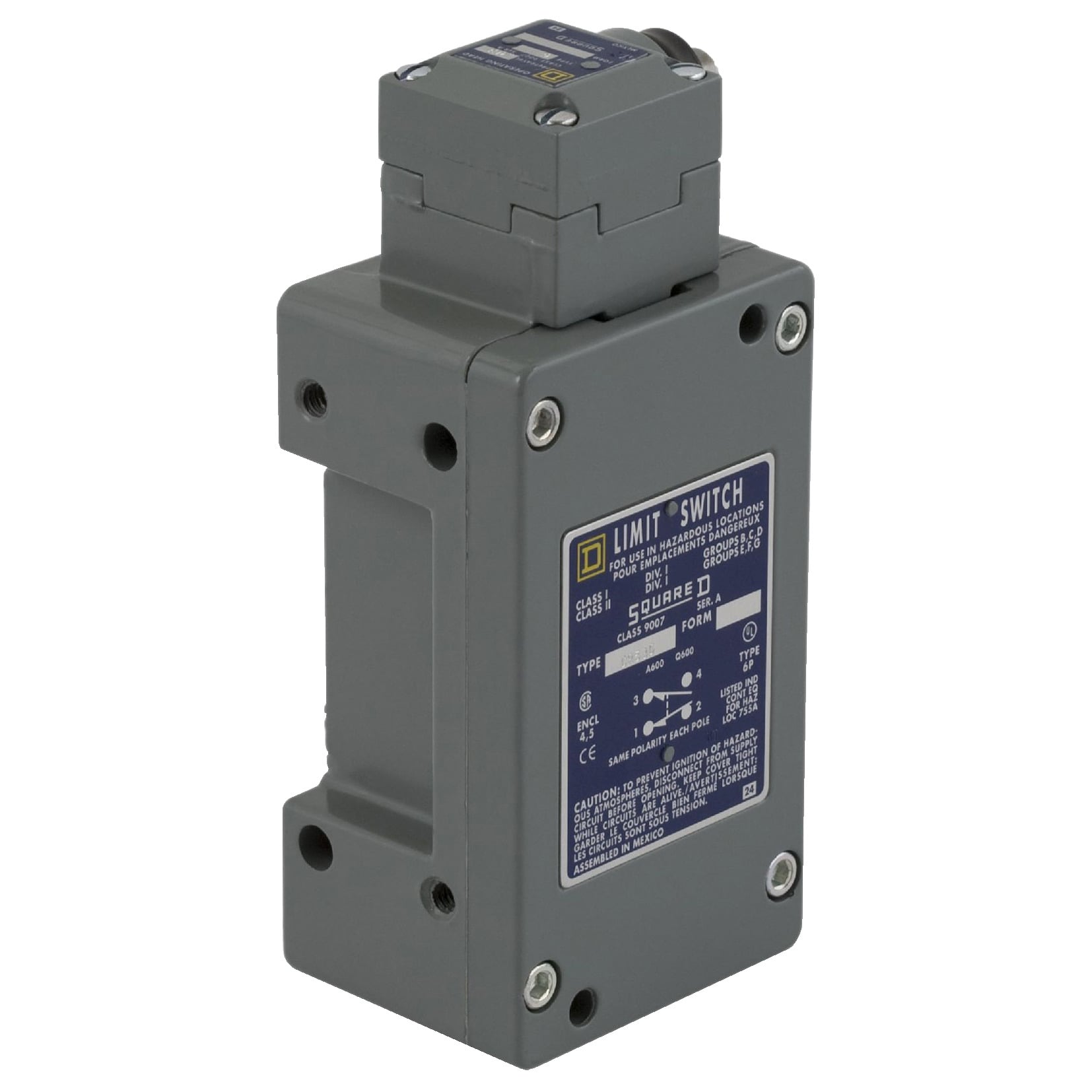 Limit switch, 9007, 600 V 10amp c +options