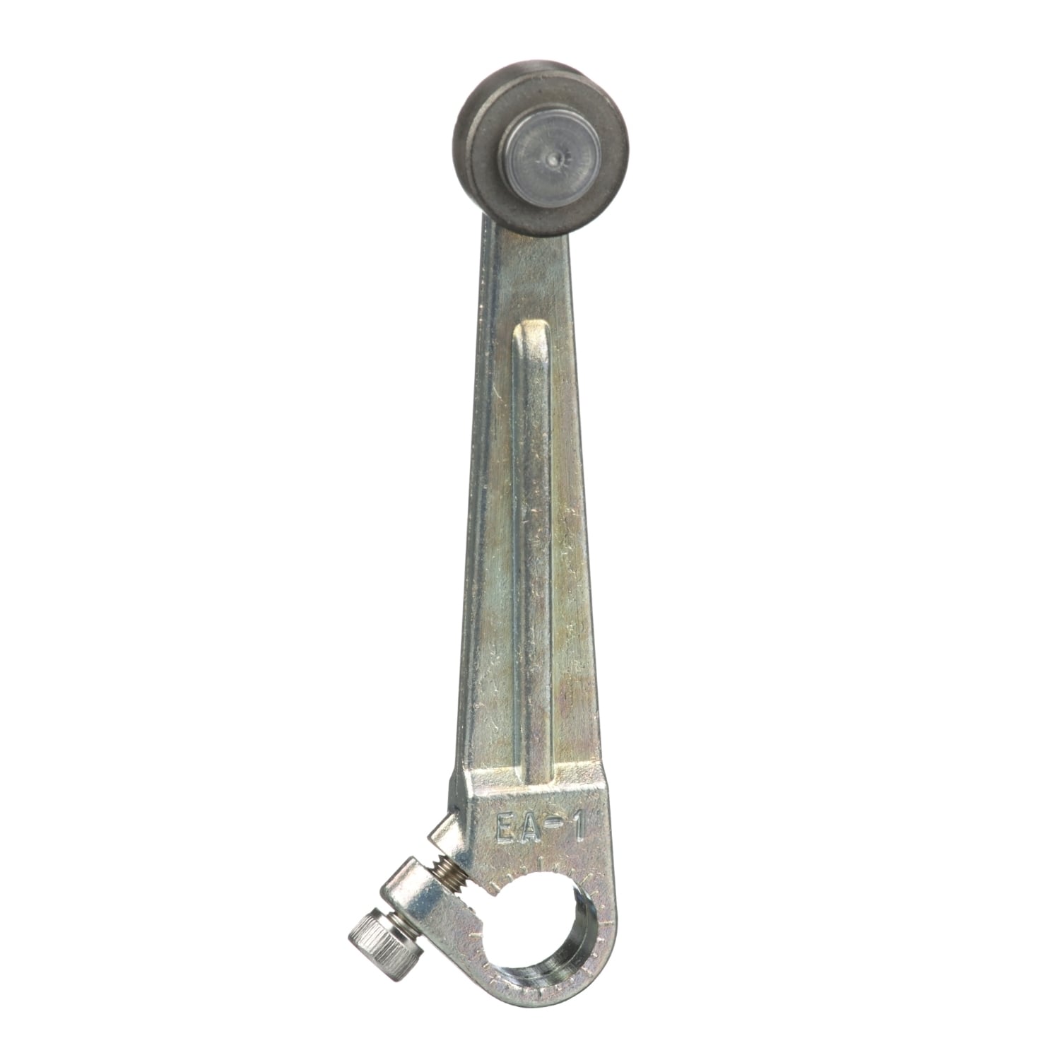 limit switch lever arm, 9007C, 3 inch long cast zinc lever arm, 0.625 inch diameter roller, 0.25 inch wide roller