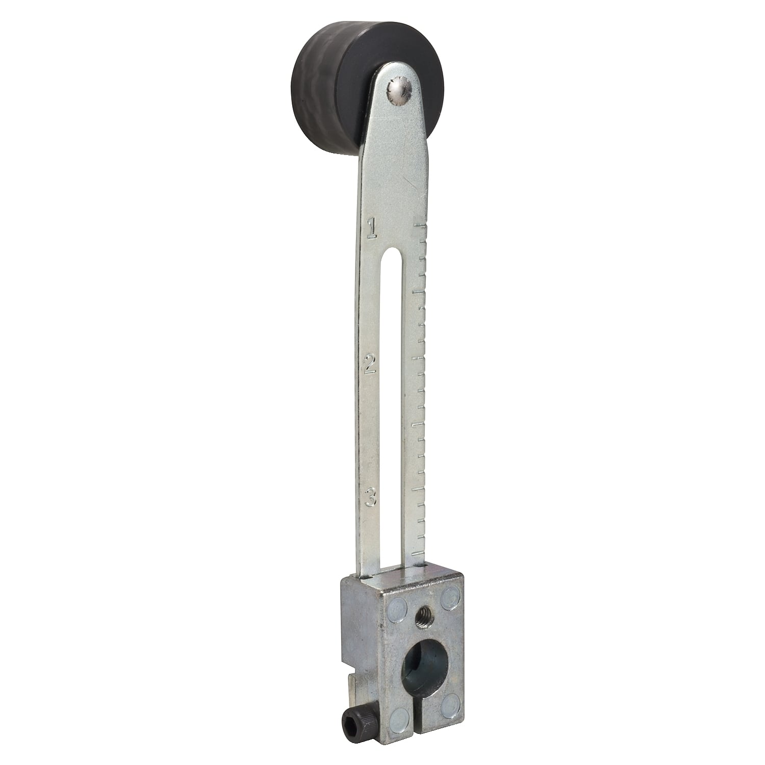 NEMA limit switch, 9007C, adjustable length lever arm, bendable, 1.0 inch nylon roller, 0.625 inches wide