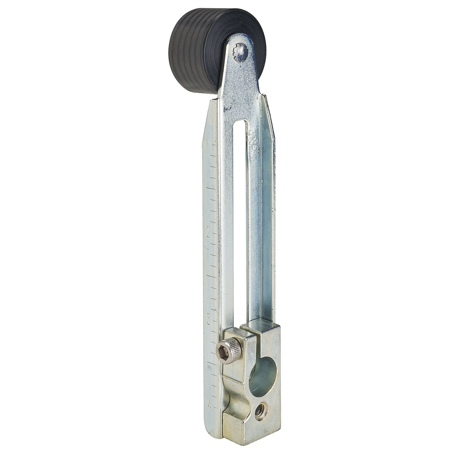 NEMA limit switch, 9007C, adjustable length lever arm, nonbendable, 0.625 inch nylon roller, 0.25 inches wide