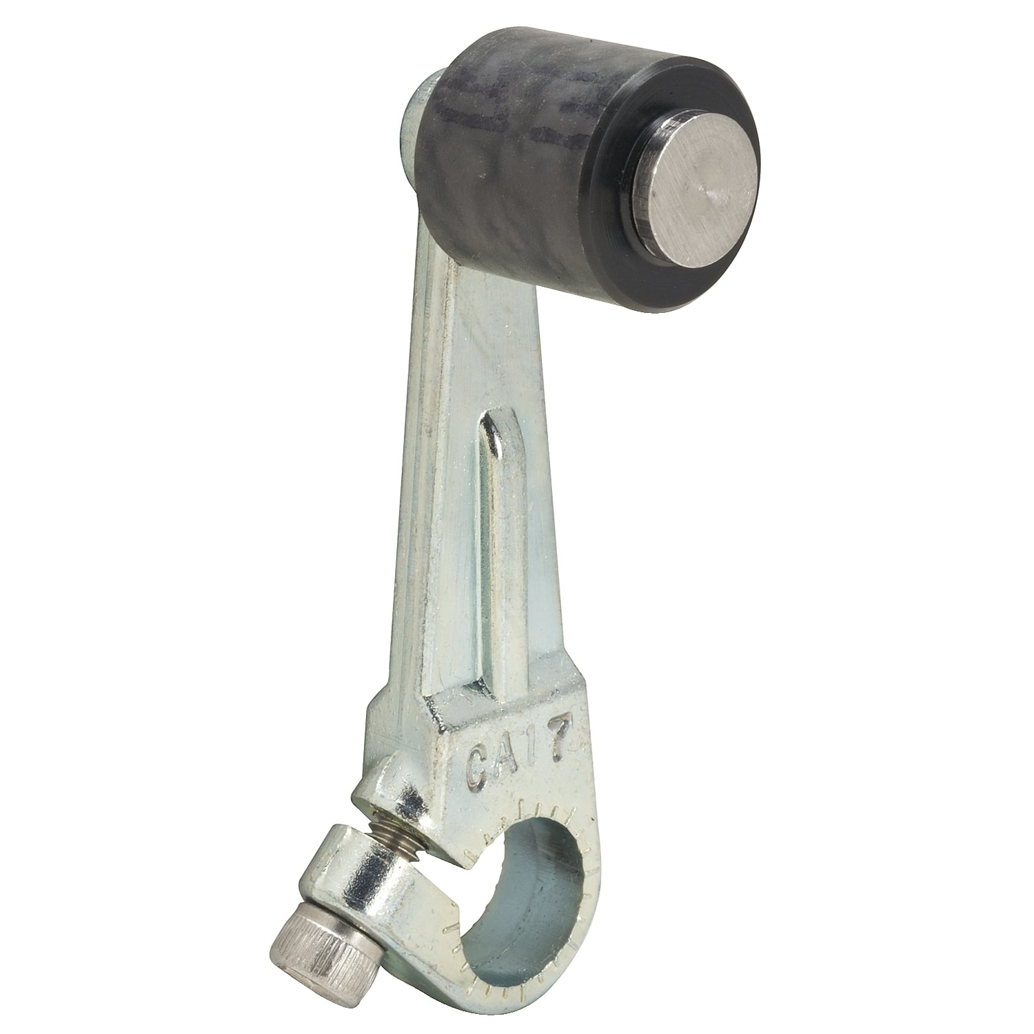 NEMA limit switch, 9007C, cast zinc standard lever arm, 1.50 inches long, nylon roller, 0.75 inch diameter, 0.25 inch wide