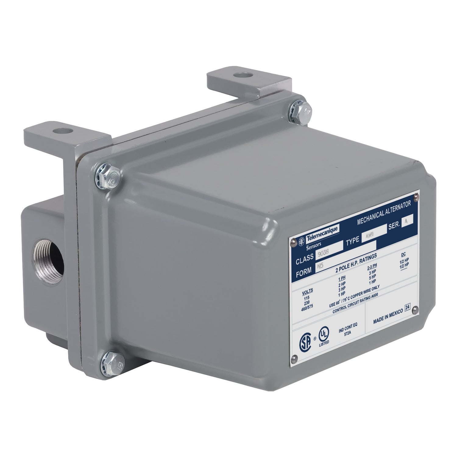 Mechanical alternator,  Pumptrol, open tank, NEMA 4, pedestal mounted, 4NC DPST DB contacts