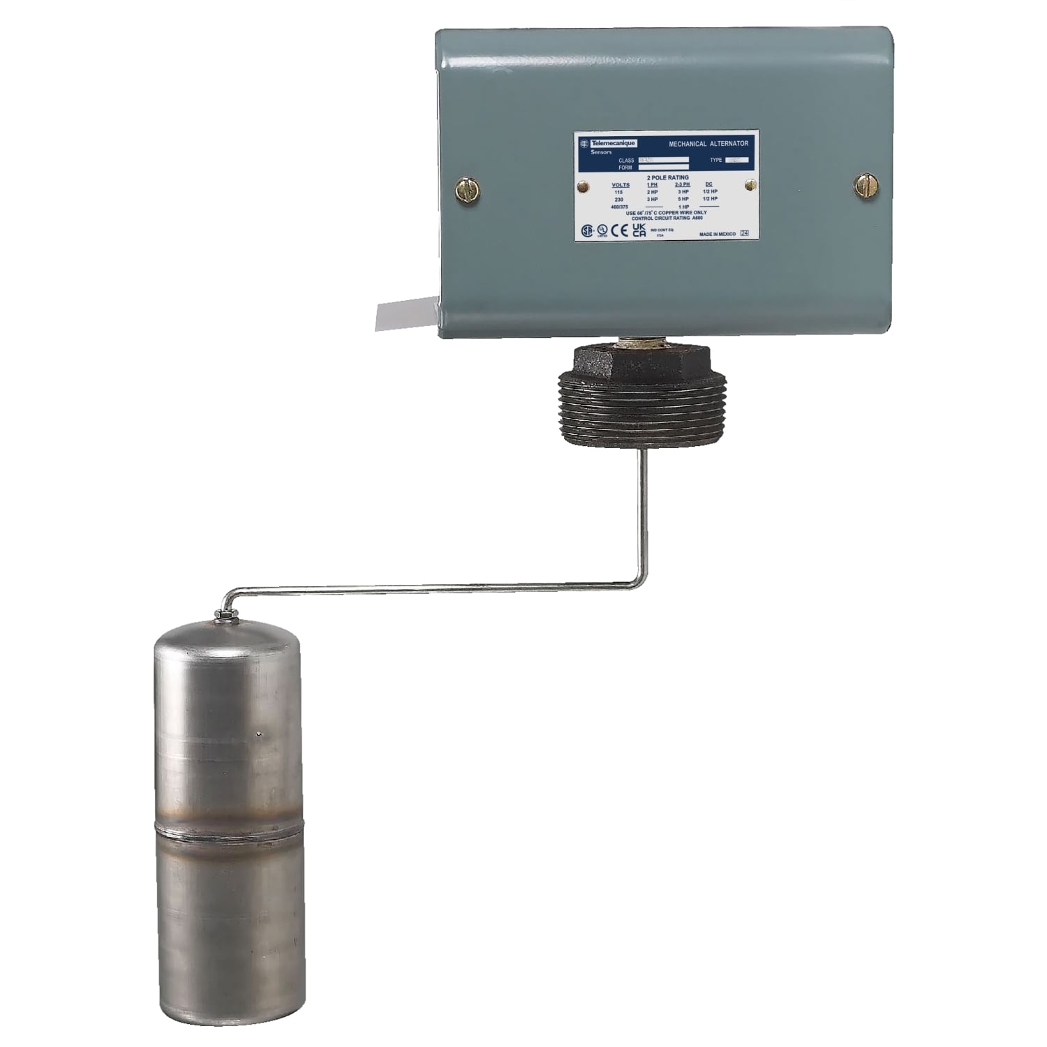 Mechanical alternator,  Pumptrol, closed tank, NEMA 1, screw in bushing, 4NC DPST DB contacts