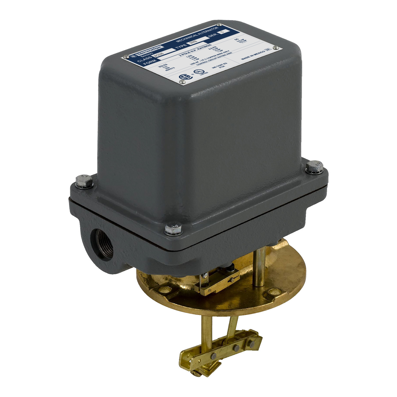 Mechanical alternator,  Pumptrol, mech closed tank, NEMA 7/9, flange top mounted, 4 NC DPST DB