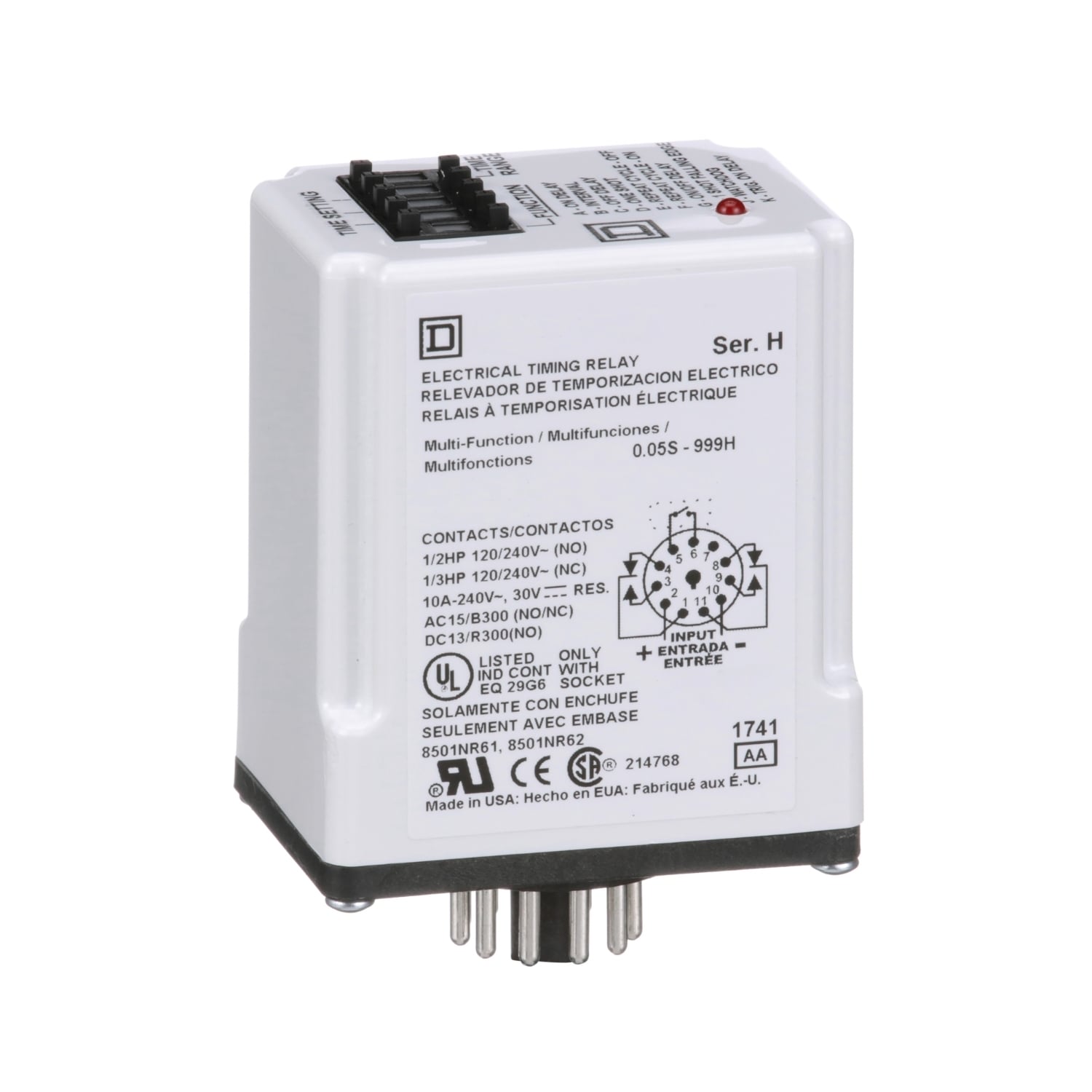 Timer, Harmony 9050 JCK, multifunction, programmable, 0.5 second to 999 hours, 10A, 240V AC, 24V AC/DC
