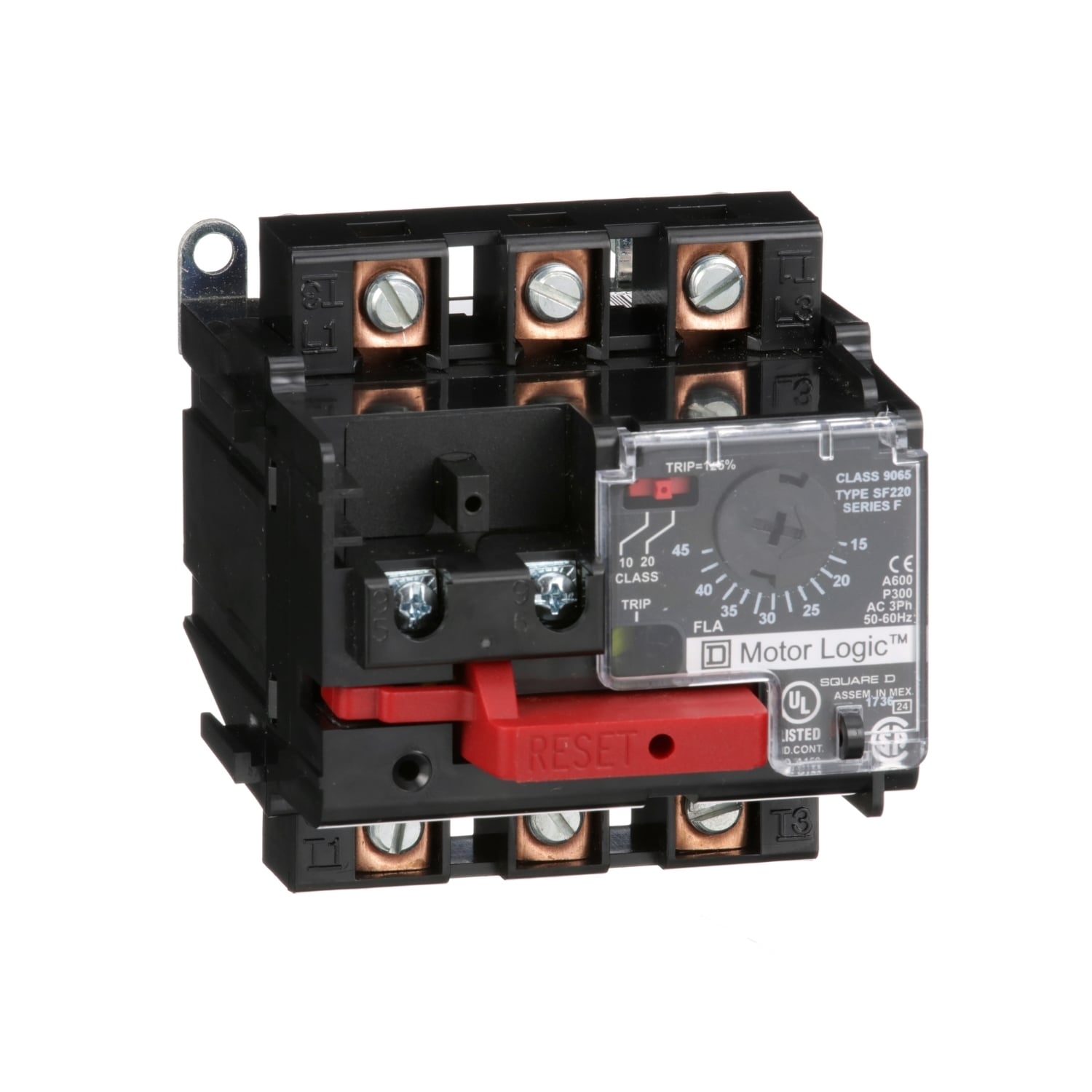 Overload Relay, Motor Logic, solid state overload relay, NEMA Size 2, 3 pole, 15A to 45A, 600VAC, separate mount