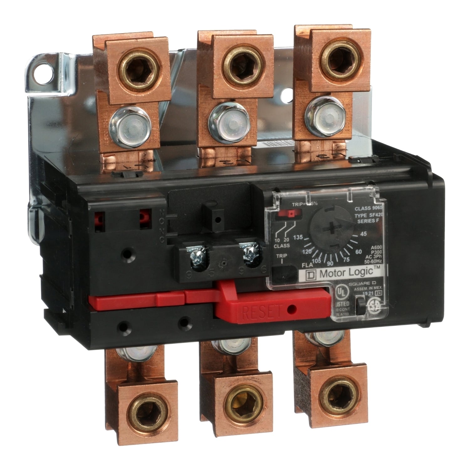 Overload Relay, Motor Logic, solid state overload relay, NEMA Size 4, 3 pole, 45A to 135A, 600VAC, separate mount