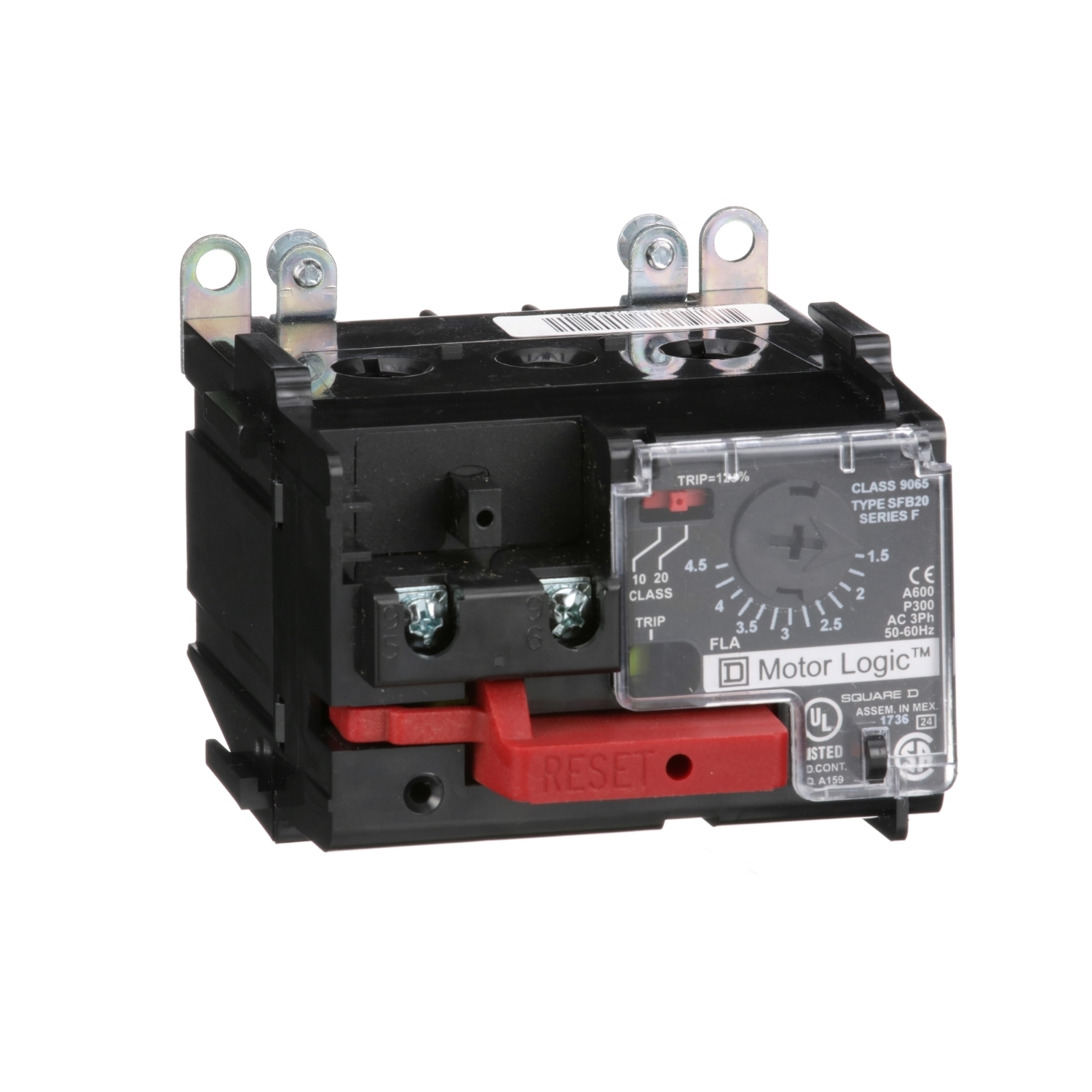 Overload Relay, Motor Logic, solid state overload relay, NEMA Size 00, 3 pole, 1.5A to 4.5A, 600VAC, separate mount