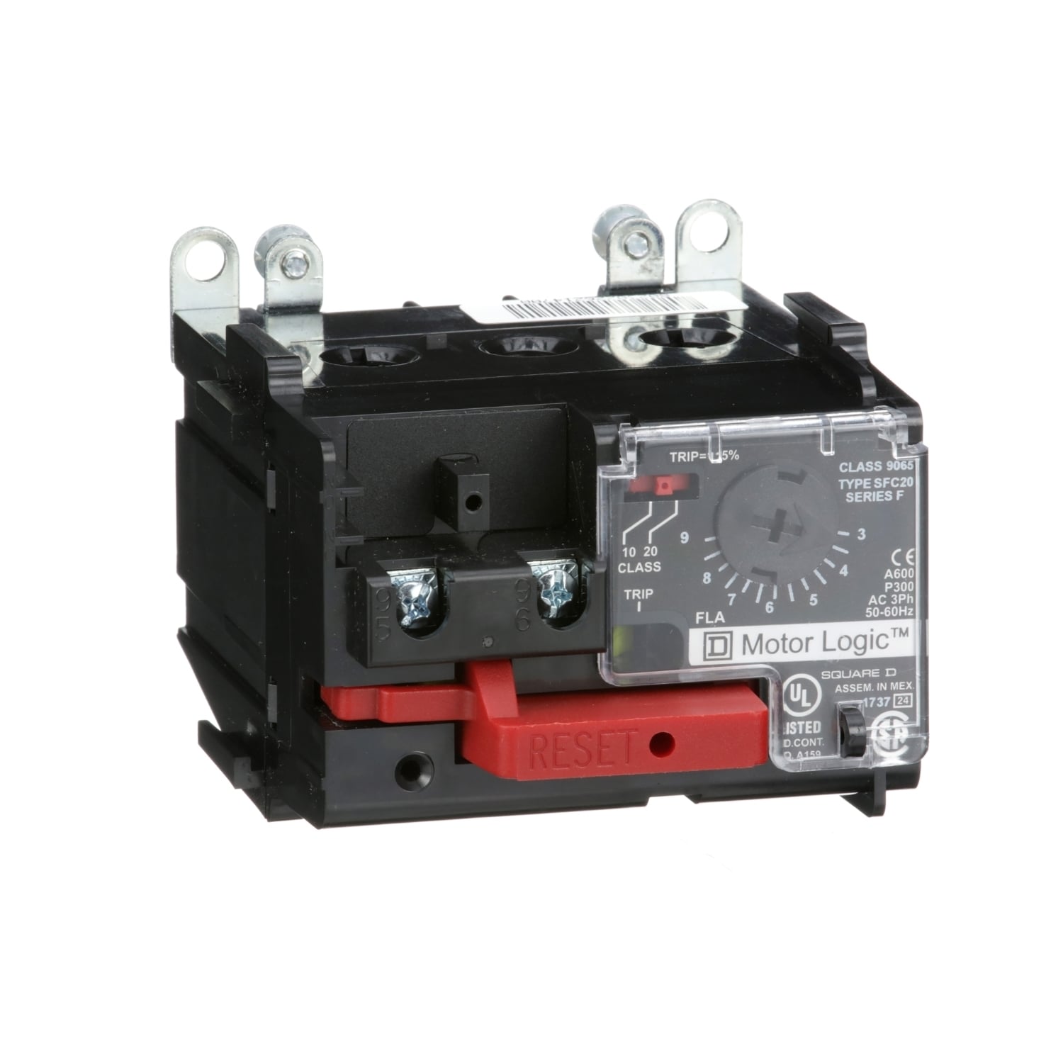 Overload Relay, Motor Logic, solid state overload relay, NEMA Size 00, 3 pole, 3A to 9A, 600VAC, separate mount