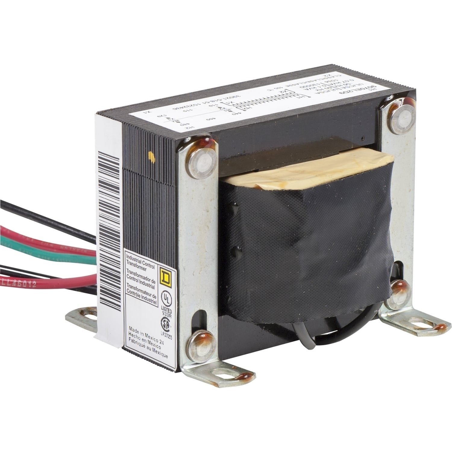 Transformer, Type EL, industrial control, 100VA, 1 phase, 480V primary, 120V secondary, 55C rise