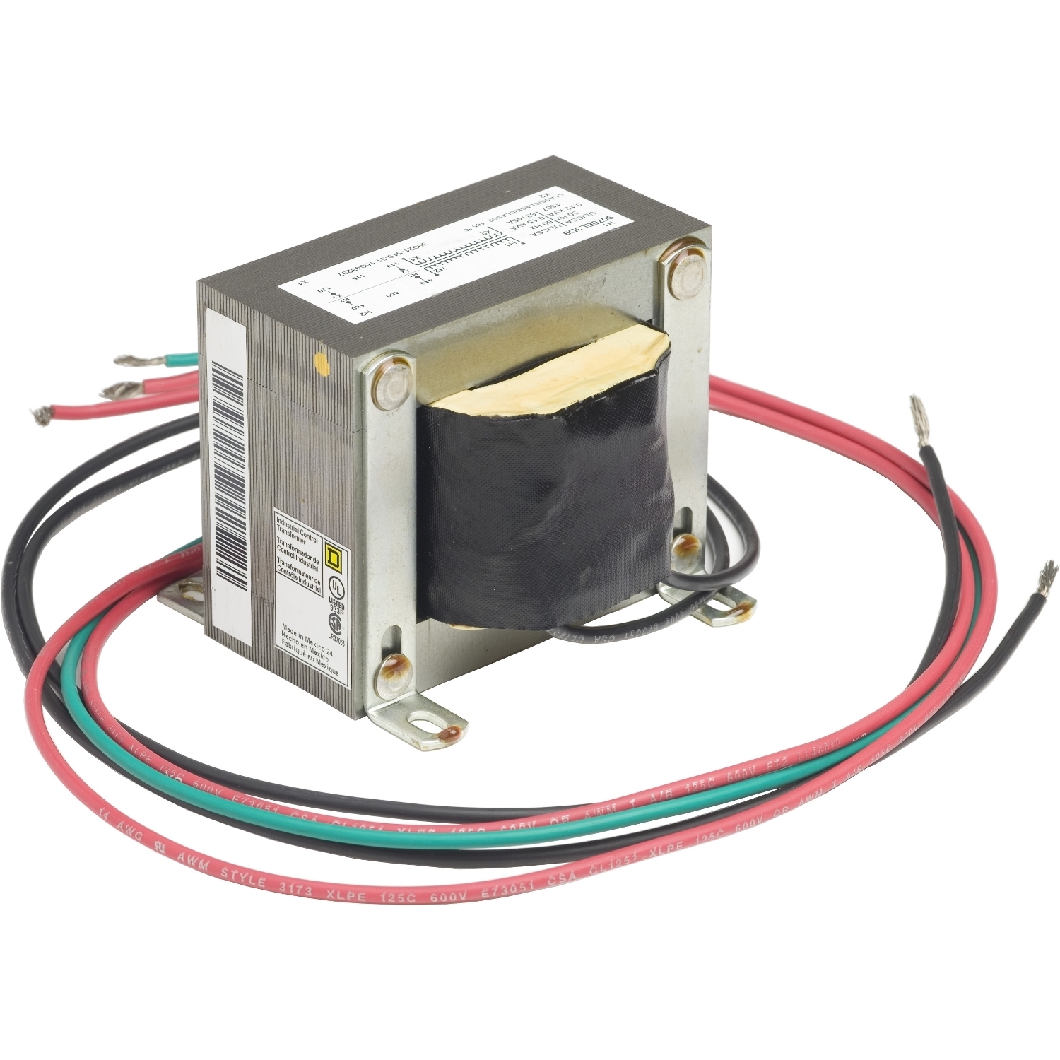 Transformer, Type EL, industrial control, 150VA, 1 phase, 480V primary, 120V secondary, 55C rise