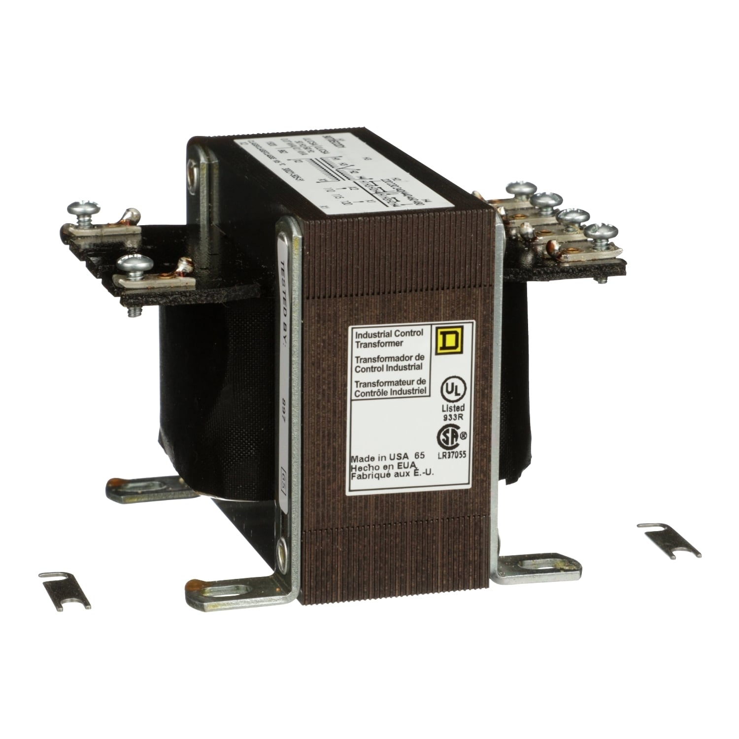 Type EO Industrial Control Transformer, 440/460/480 V Primary, 110 V Secondary, 1-Phase, 100 VA, Screw Clamp Connection
