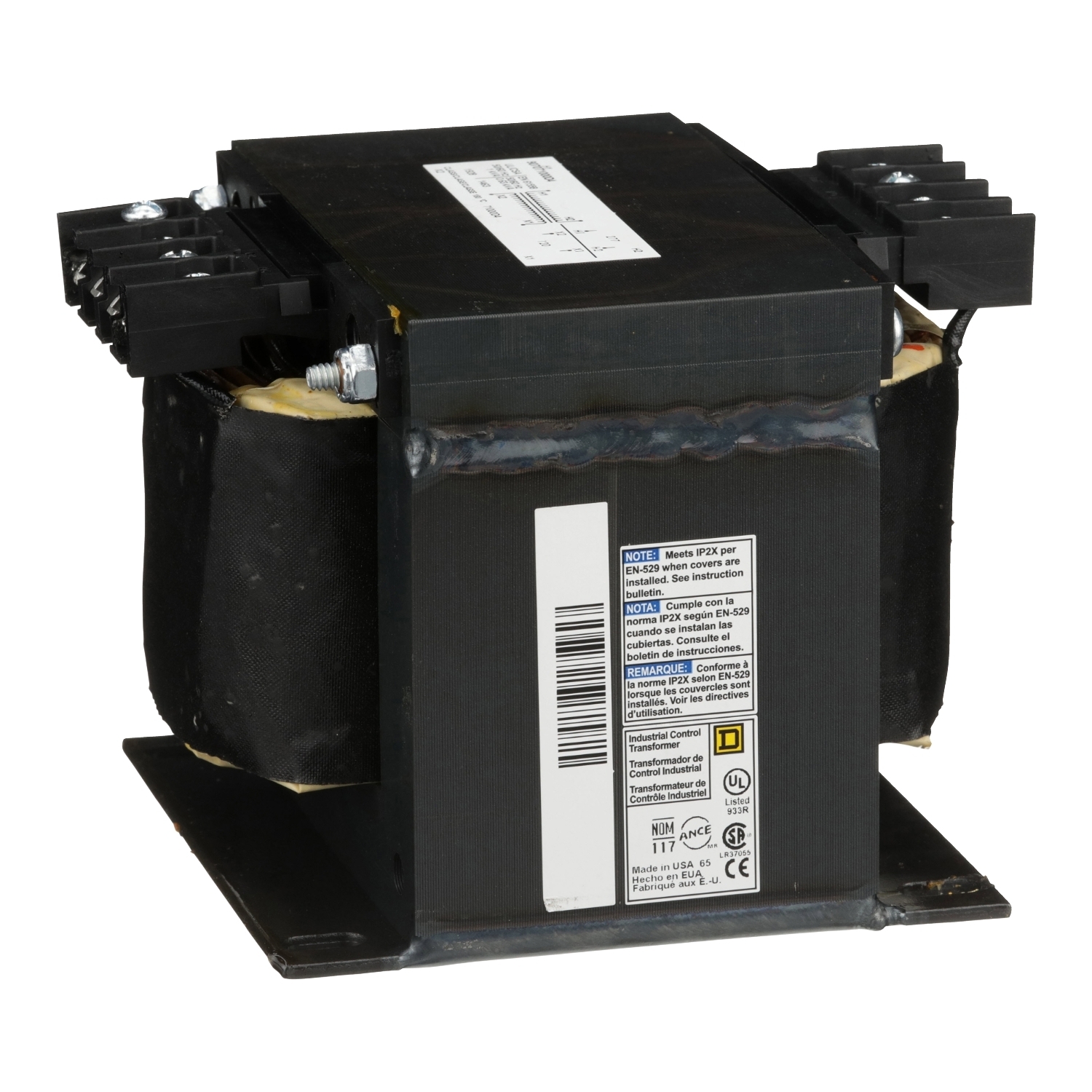 Transformer, Type T, industrial control, 1000VA, 1 phase, 277V primary, 120V secondary, 115C rise
