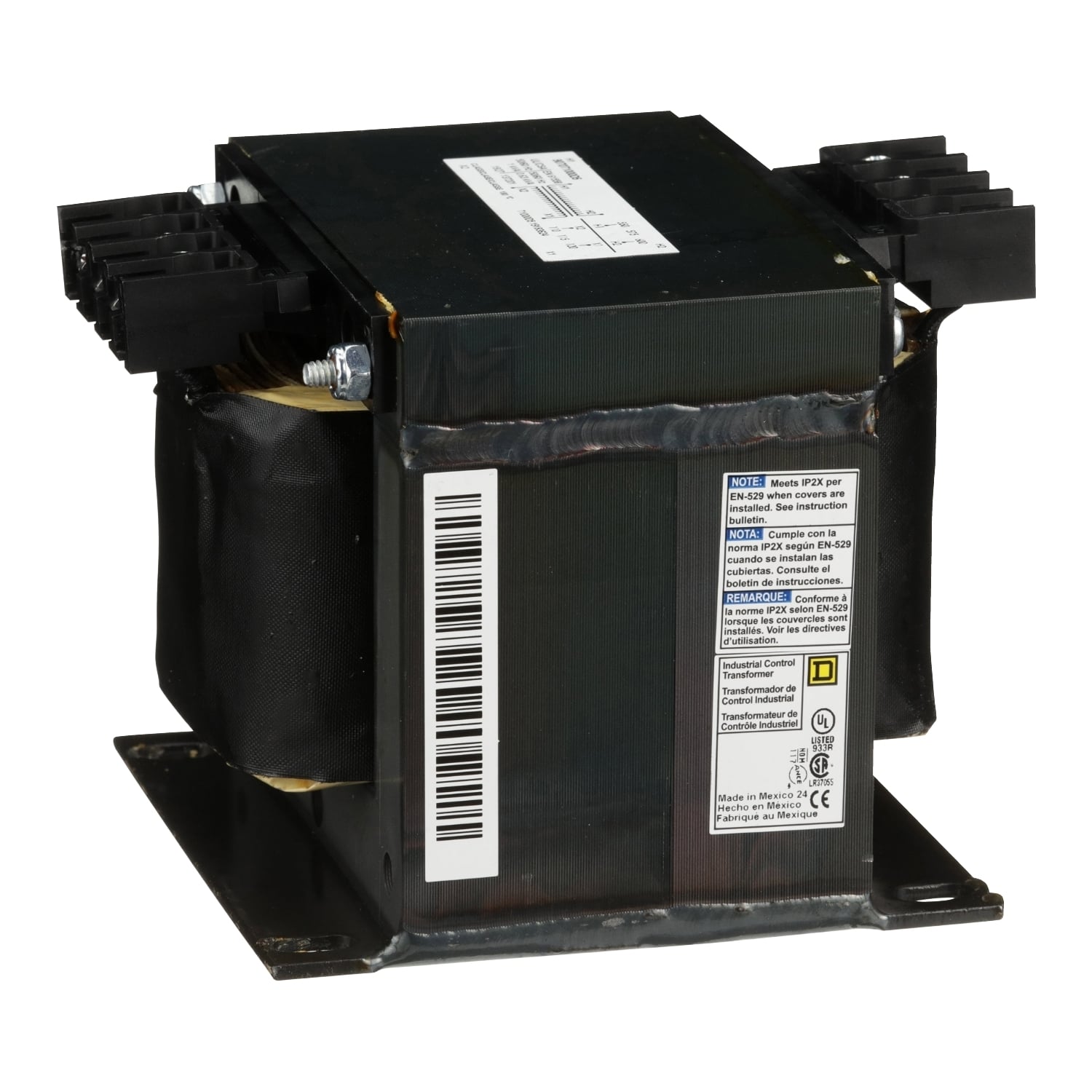 Transformer, Type T, industrial control, 1000VA, 1 phase, 600V primary, 120V secondary, 115C rise