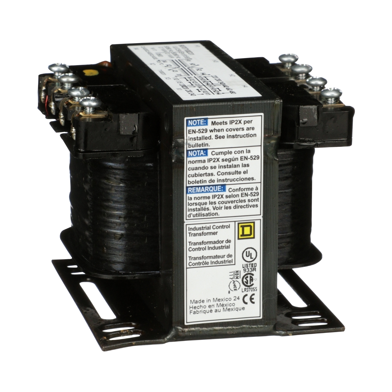Transformer, Type T, industrial control, 100VA, 1 phase, 240x480V primary, 120/240V secondary, 55C rise