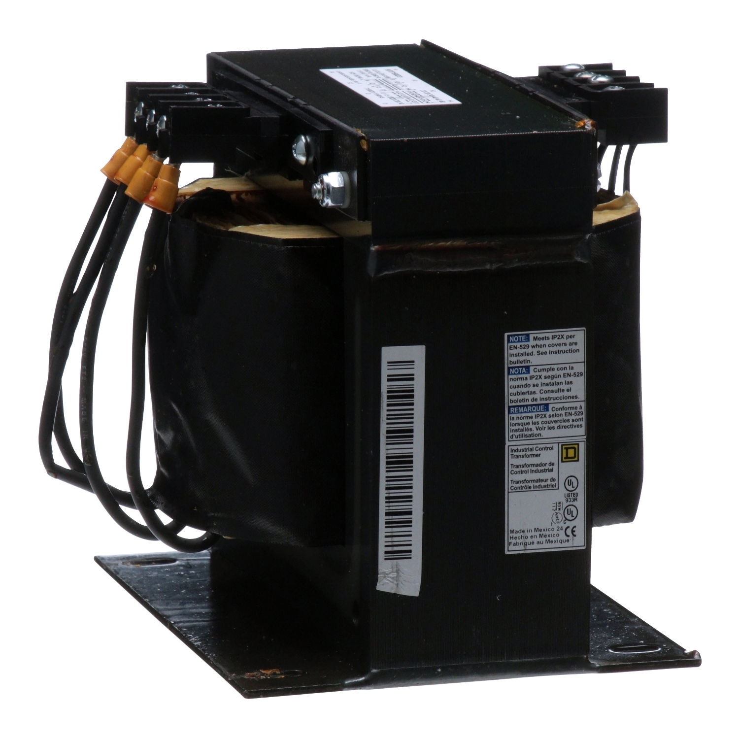 Transformer, Type T, industrial control, 1500VA, 1 phase, 240x480V primary, 120/240V secondary, 115C rise