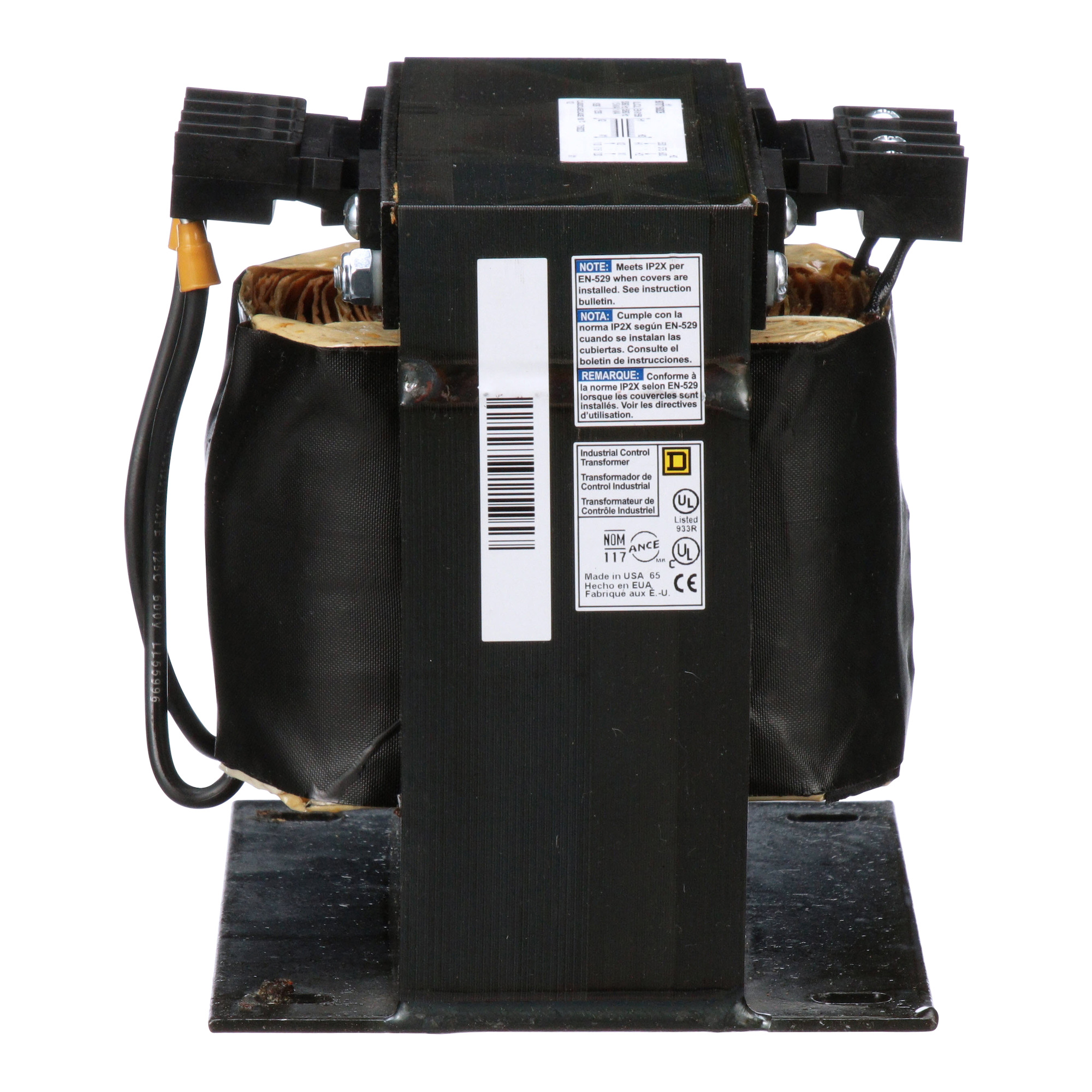 Industrial control transformer, Type T, 1 phase, 1500VA, 277V primary, 120V secondary, 50/60Hz