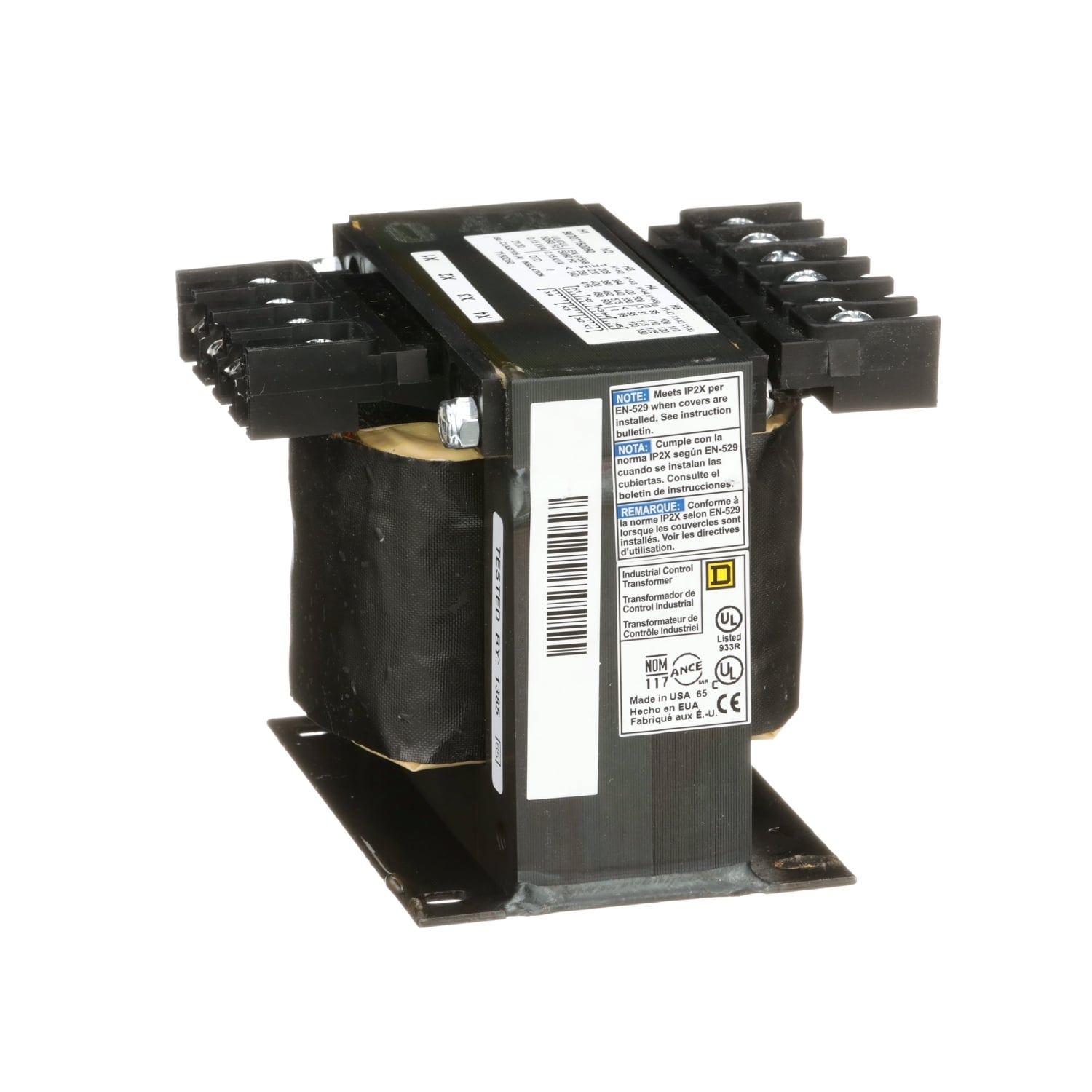 Transformer, Type T, industrial control, 150VA, 1 phase, 240/416/480/600V primary, 99/120/130V secondary, 55C rise