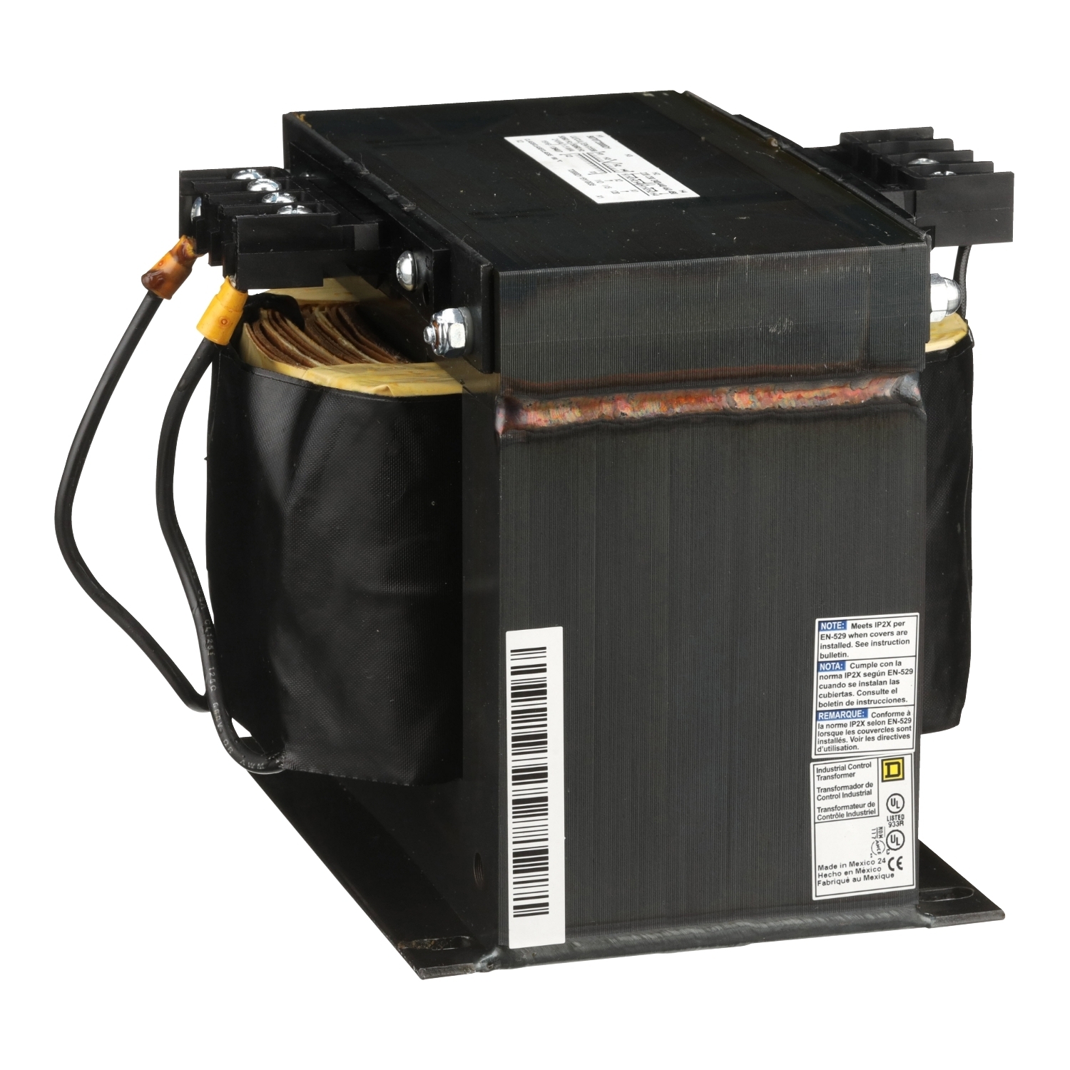 Transformer, Type T, industrial control, 2000VA, 1 phase, 240x480V primary, 120V secondary, 115C rise