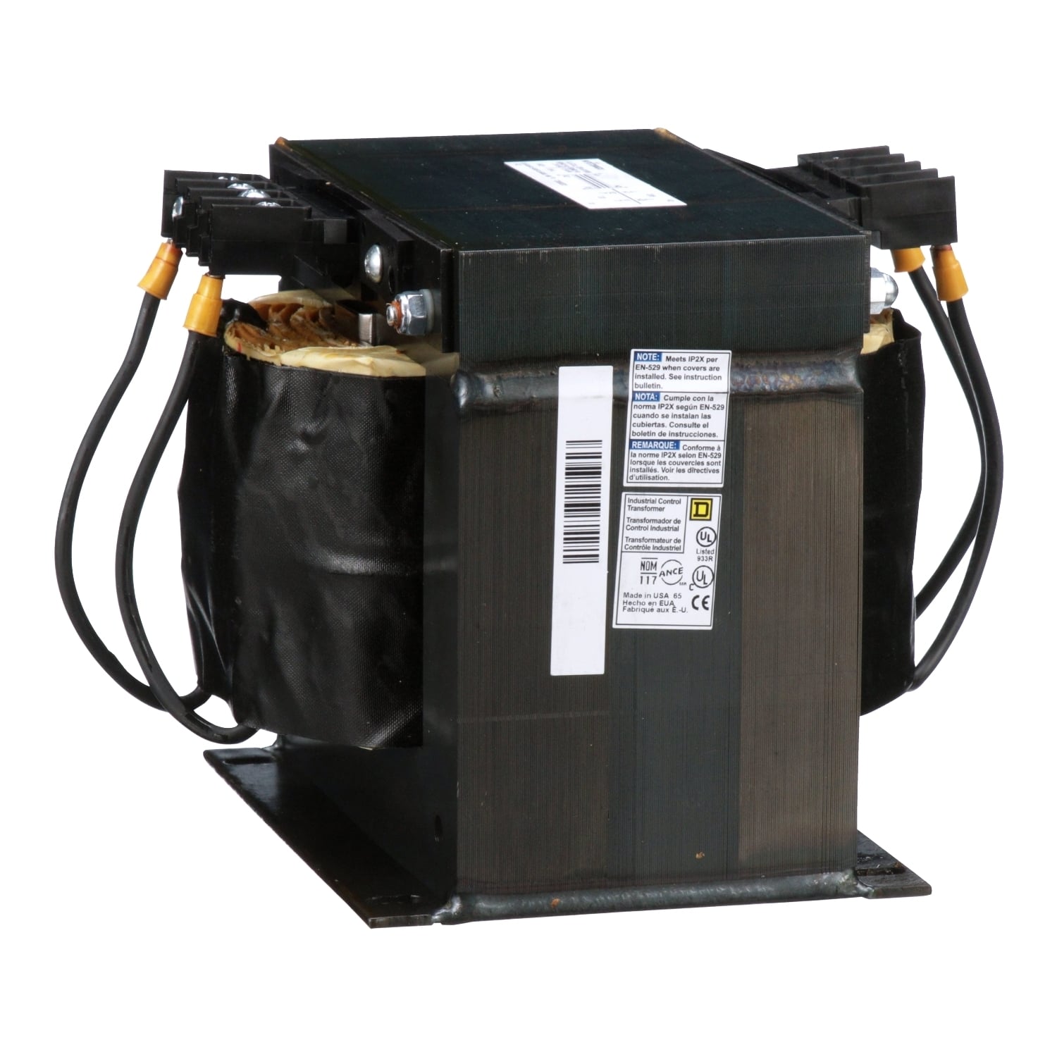 Transformer, Type T, industrial control, 2000VA, 1 phase, 208V primary, 120V secondary, 115C rise