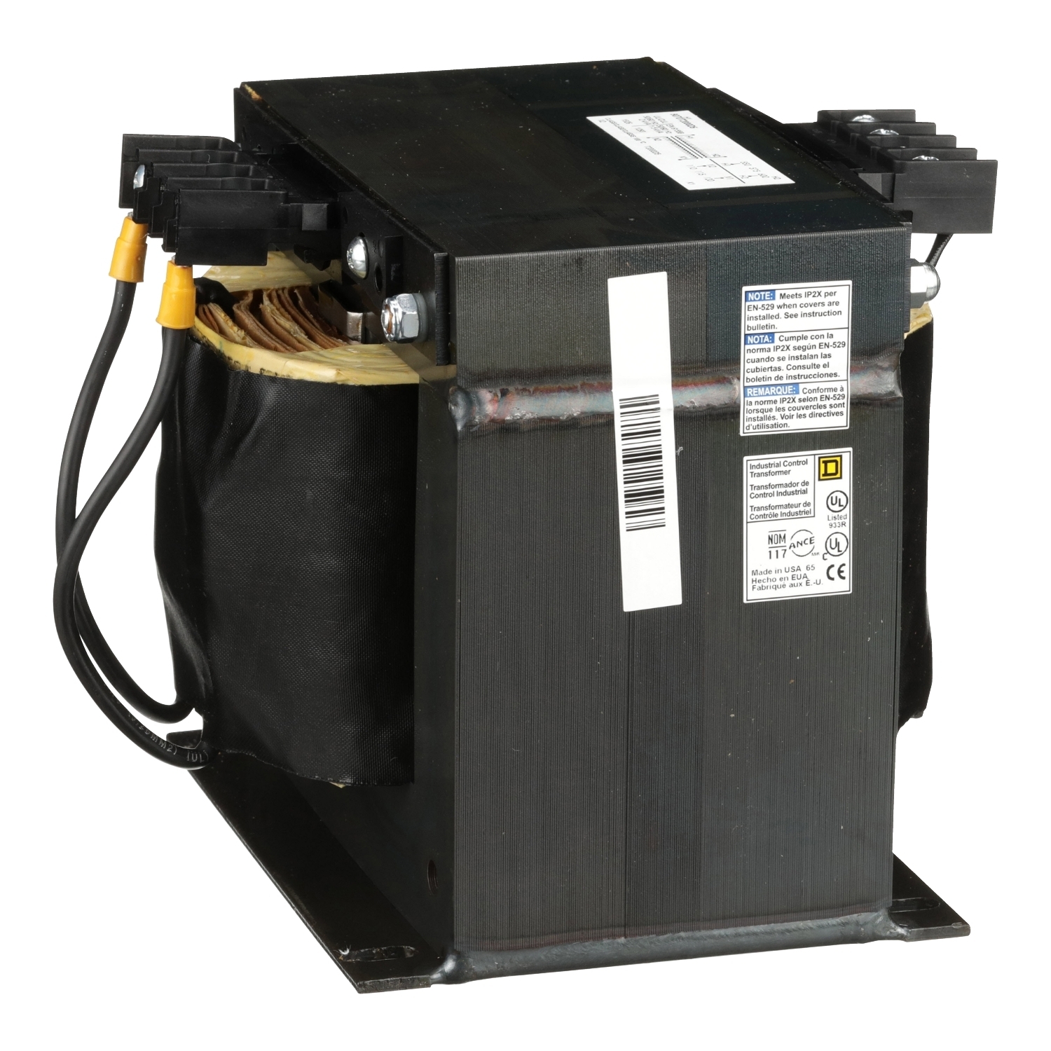 Transformer, Type T, industrial control, 2000VA, 1 phase, 600V primary, 120V secondary, 115C rise