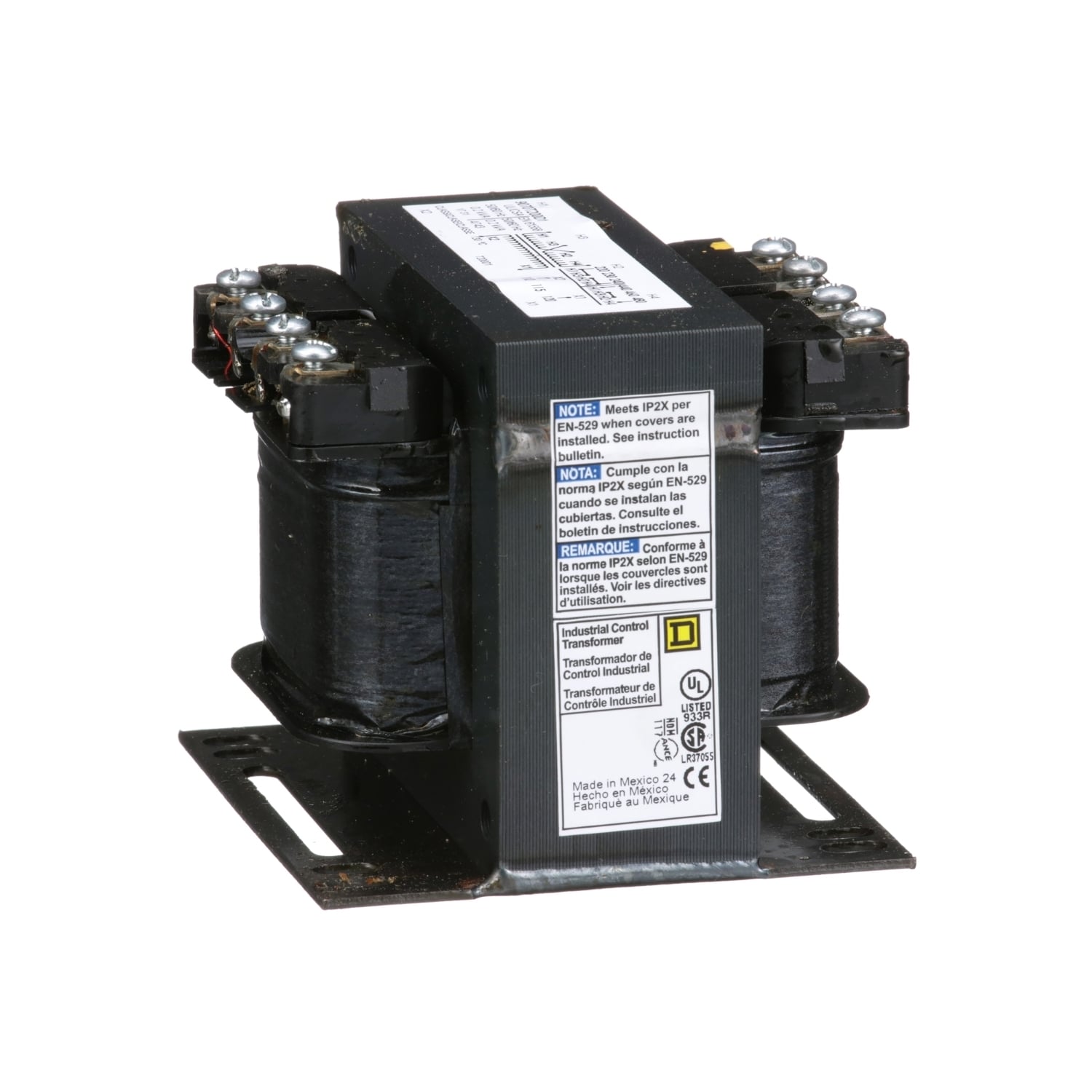 Transformer, Type T, industrial control, 200VA, 1 phase, 240x480V primary, 120V secondary, 80C rise
