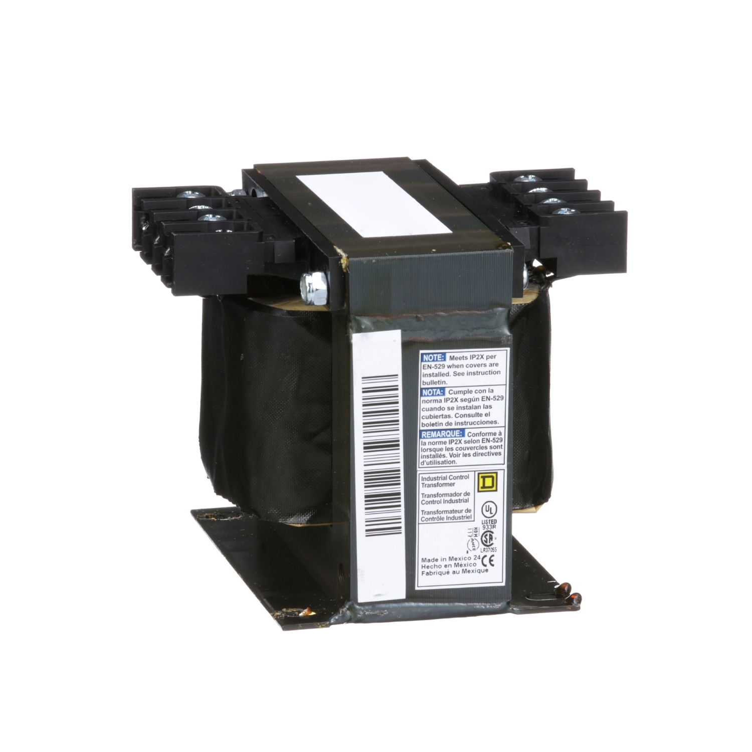 Transformer, Type T, industrial control, 200VA, 1 phase, 208/277/380V primary, 95/115V seconday, 80C rise
