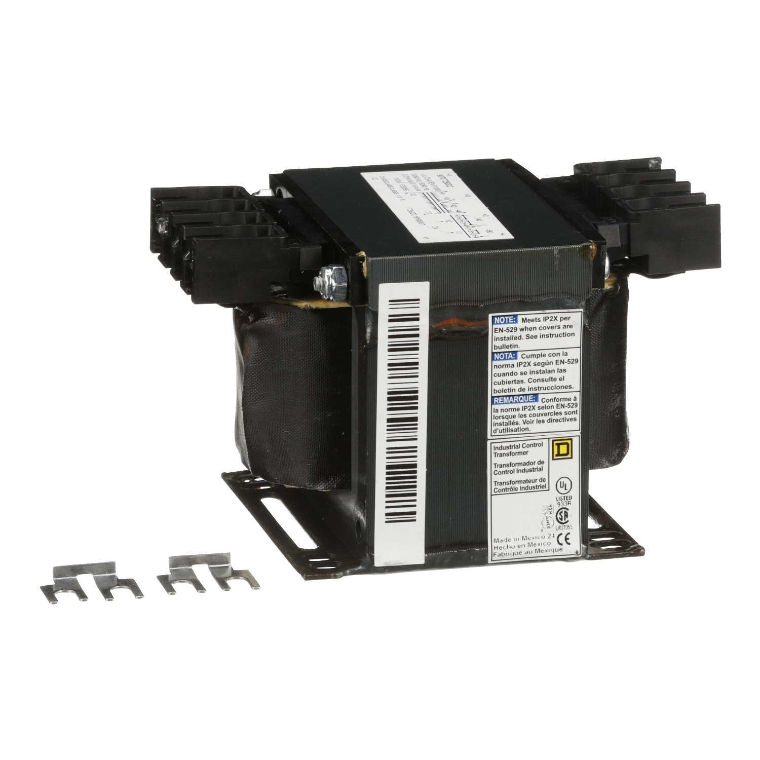 Transformer, Type T, industrial control, 250VA, 1 phase, 240x480V primary, 24V secondary, 80C rise