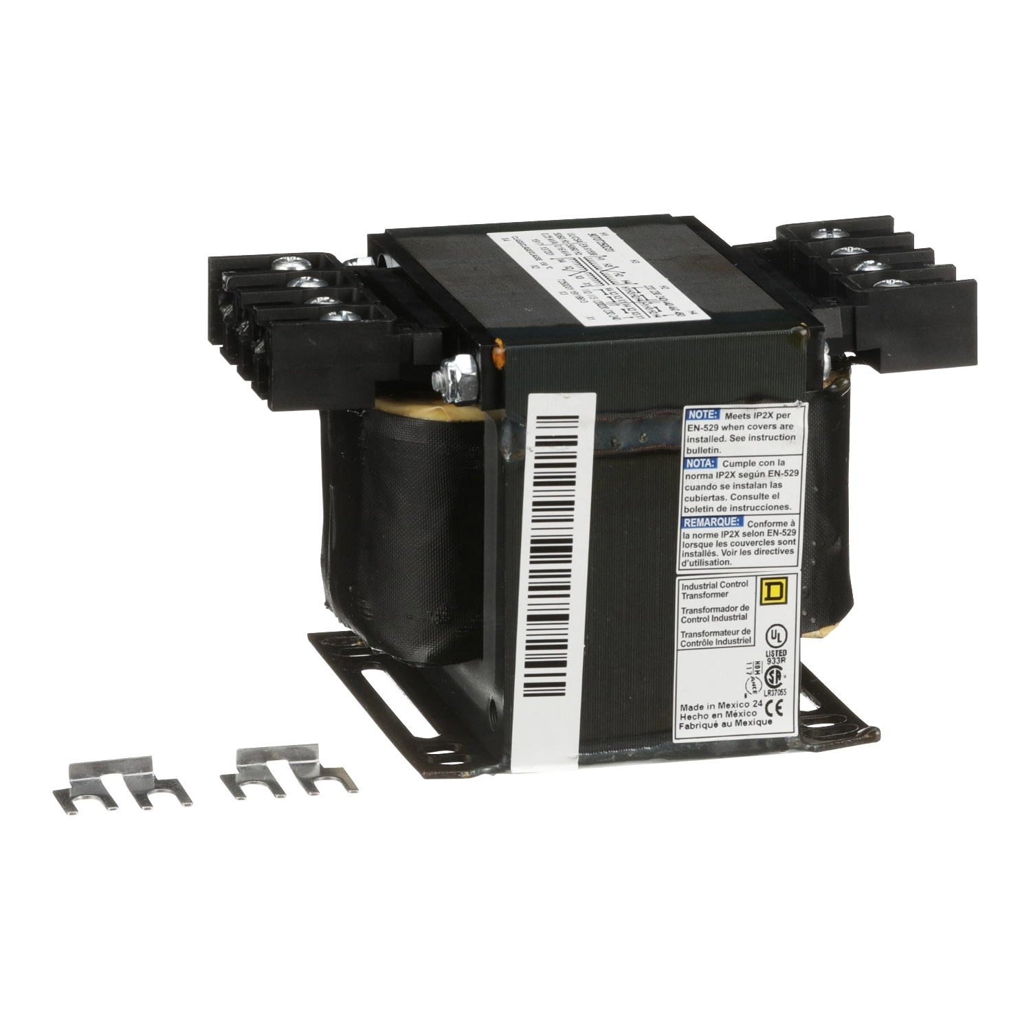Transformer, Type T, industrial control, 250VA, 1 phase, 240x480V primary, 120/240V secondary, 80C rise